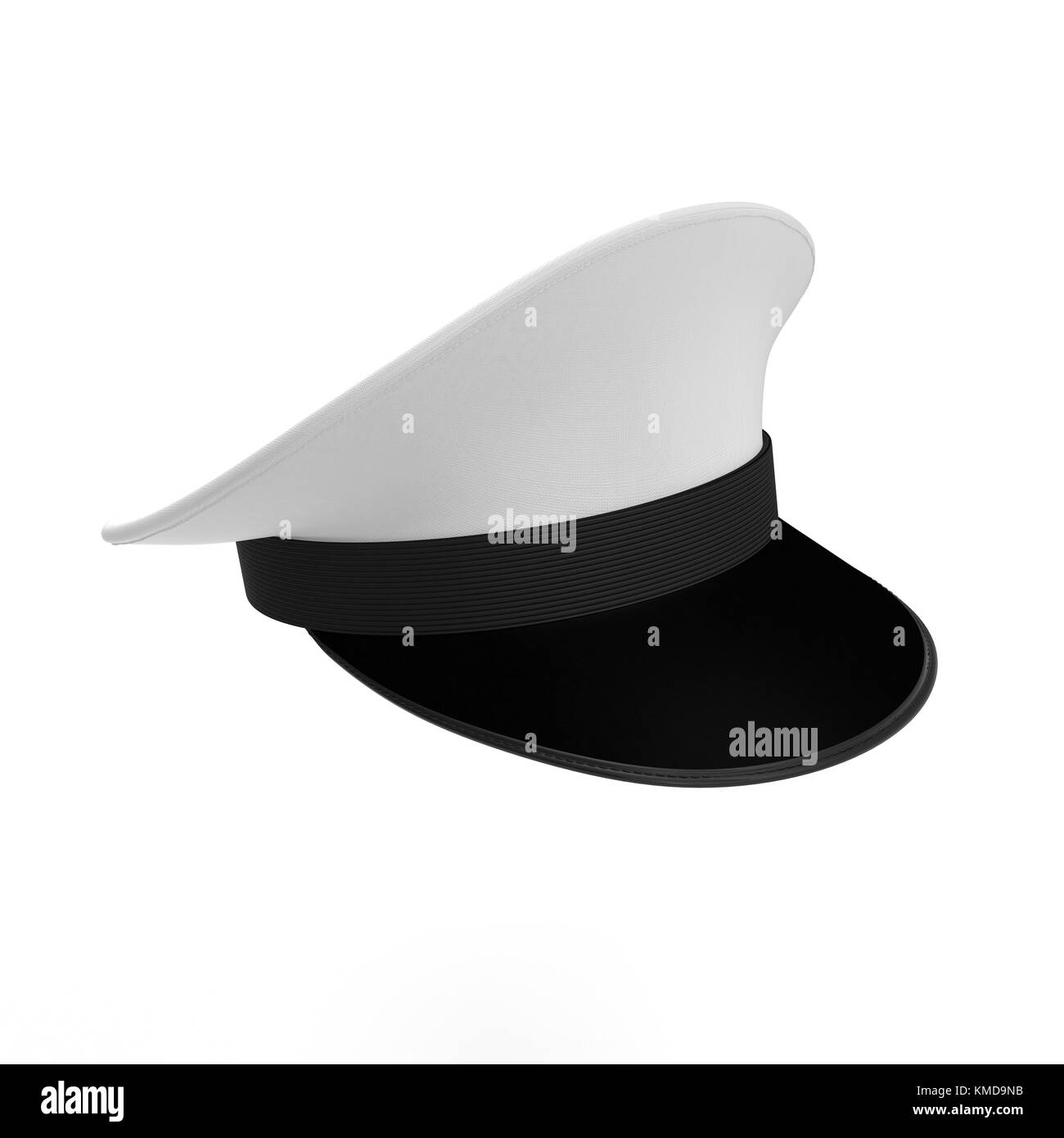 La marine chapeau ou casquette de marine sur blanc. 3d illustration Banque D'Images