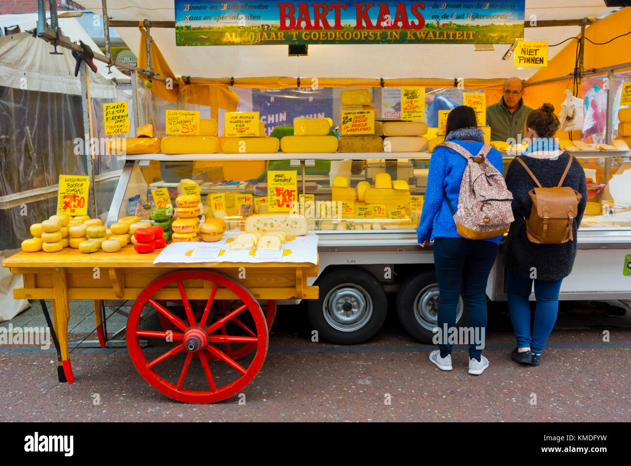 Albert Cuypmarkt, fromage, marché, Albert Cuypstraat, De Pijp, Amsterdam, Pays-Bas Banque D'Images