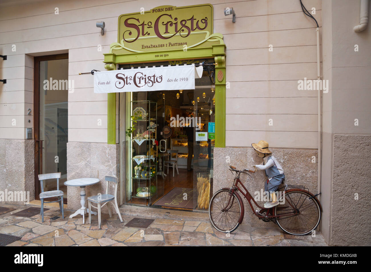 Cafe boulangerie, vieille ville, Palma, Majorque, îles Baléares, Espagne Banque D'Images