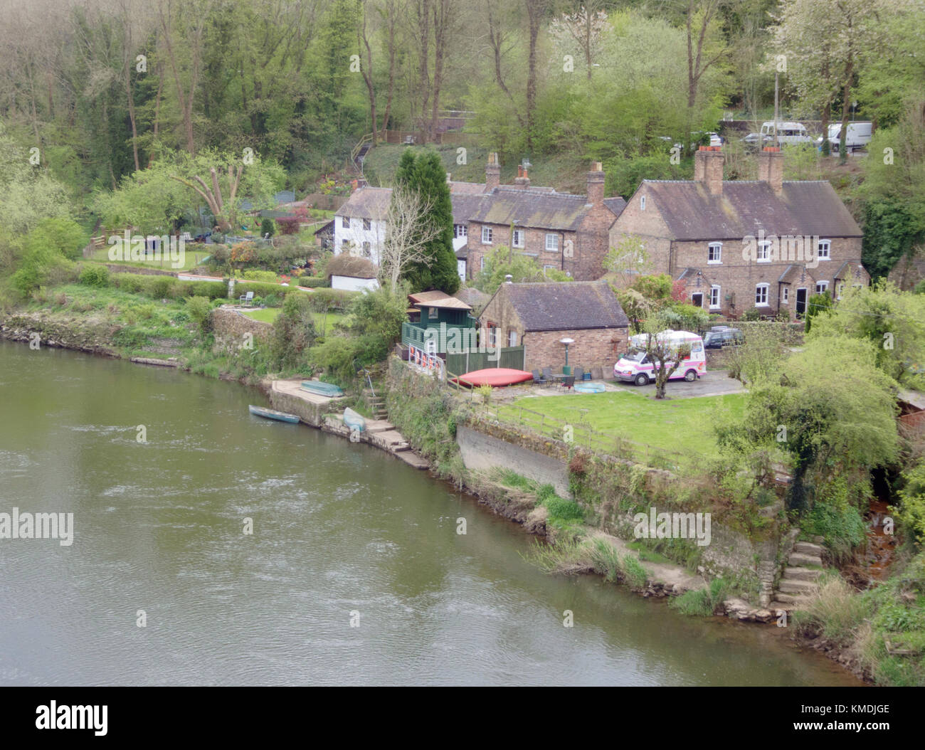 La berche & la gorge d'ironbridge, Shropshire, England, UK au printemps Banque D'Images