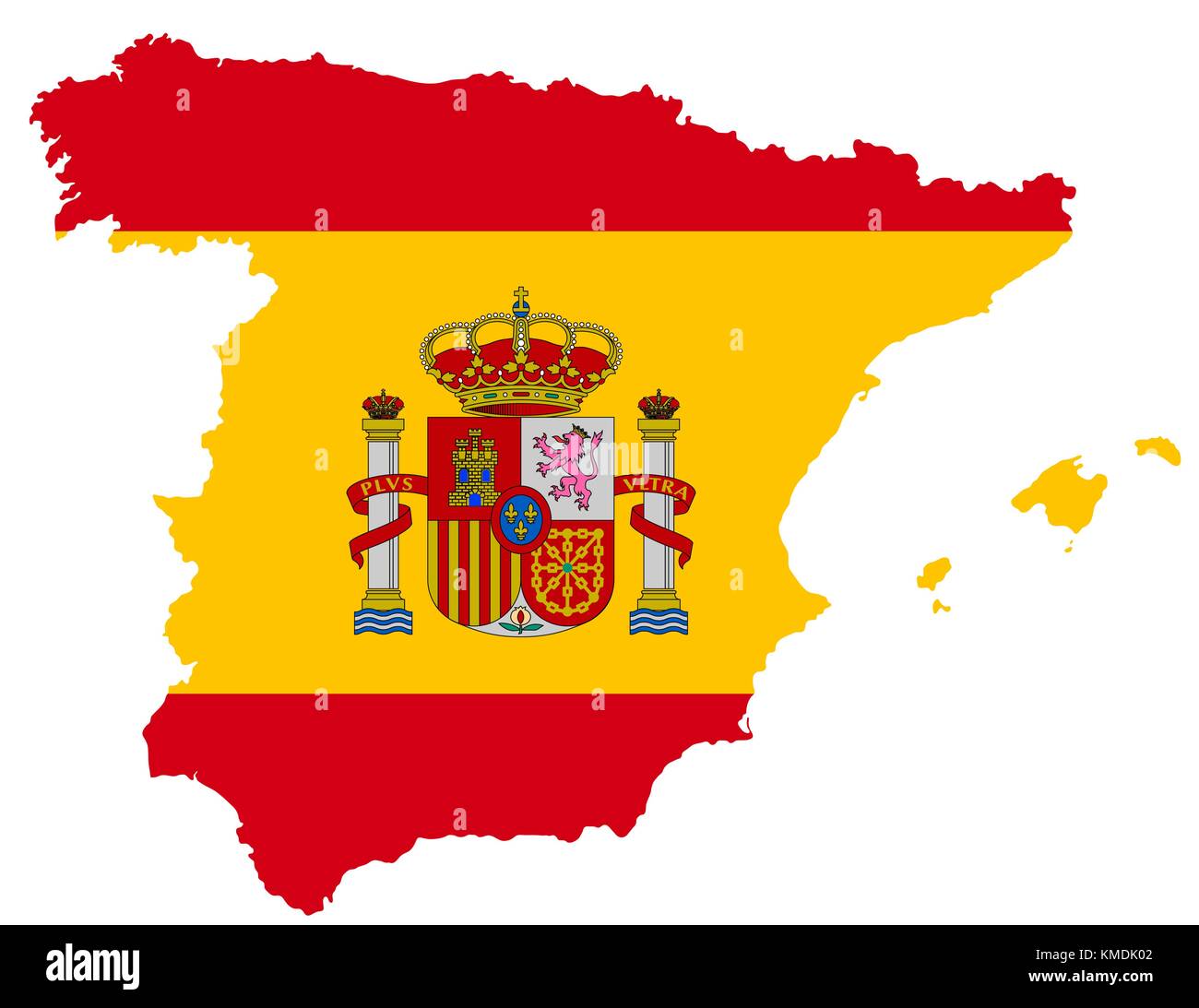 Carte Et Drapeau Espagne Vector | Adobe