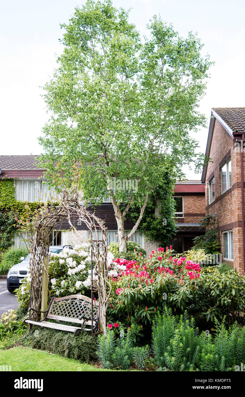Un coin de détente dans le jardin de l'hôtel Tiverton Devon England UK Banque D'Images