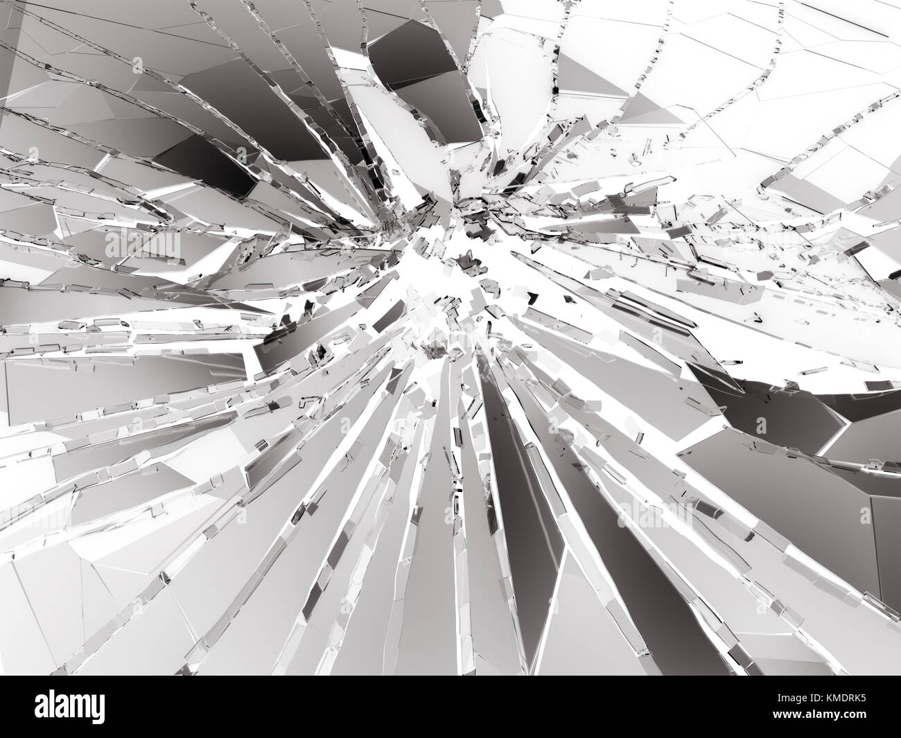 Trous de balle morceaux de verre brisés ou brisés. rendu 3d illustration 3d. Banque D'Images