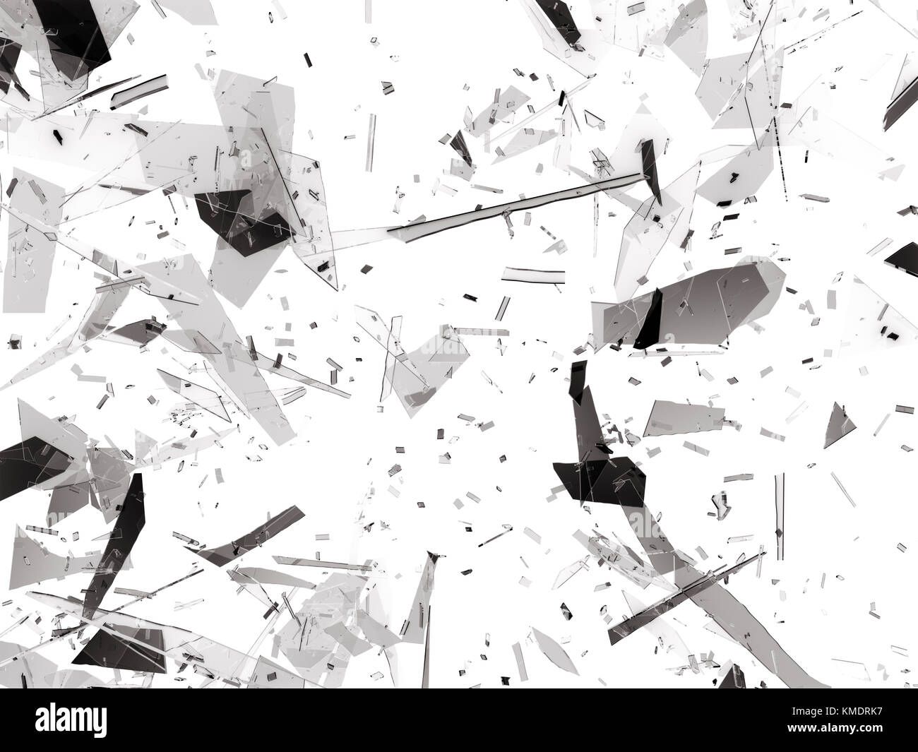 Trous de balle morceaux de verre brisés ou brisés. rendu 3d illustration 3d. Banque D'Images