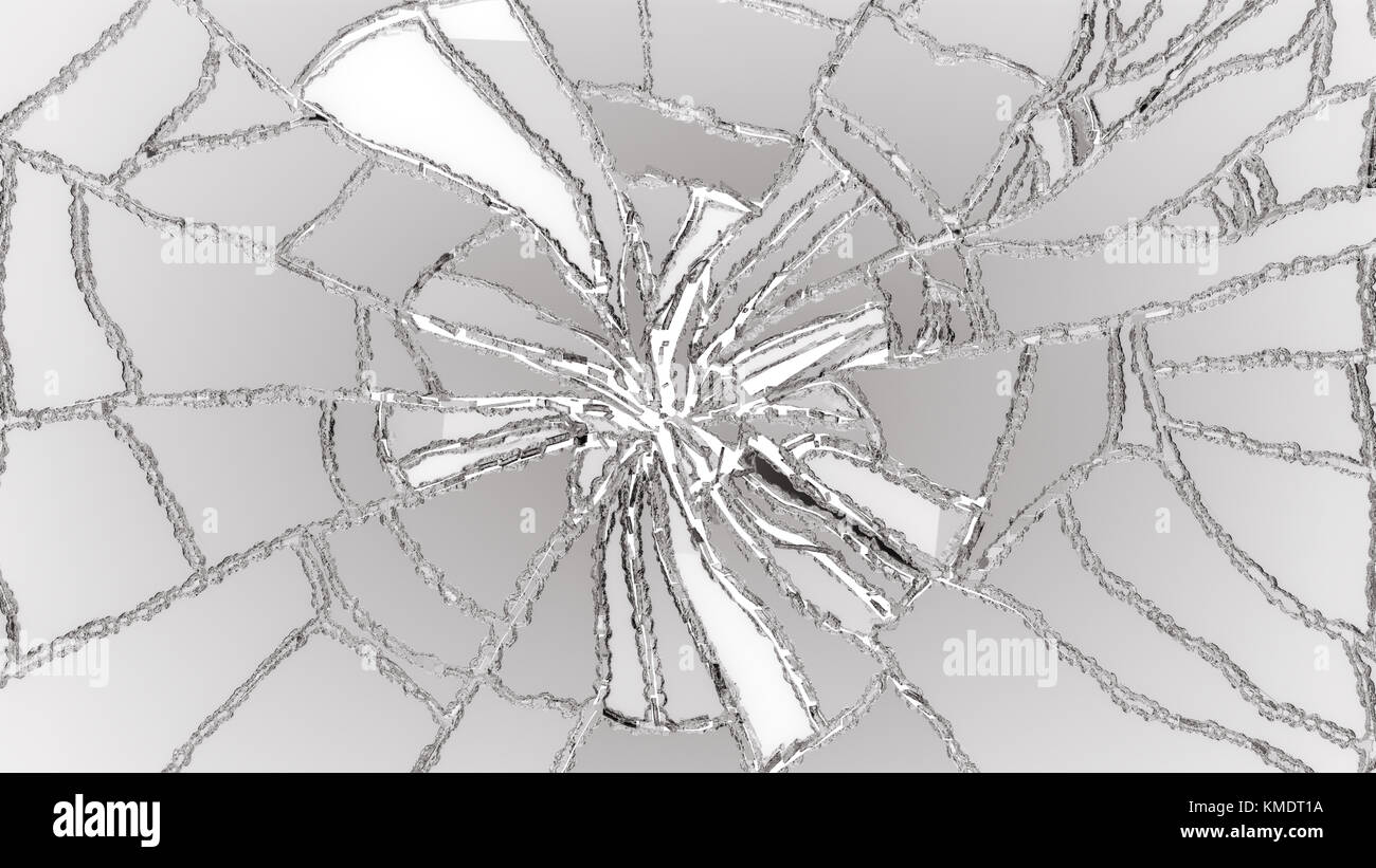 Des éclats de verre ou fissuré sur blanc haute résolution. Banque D'Images