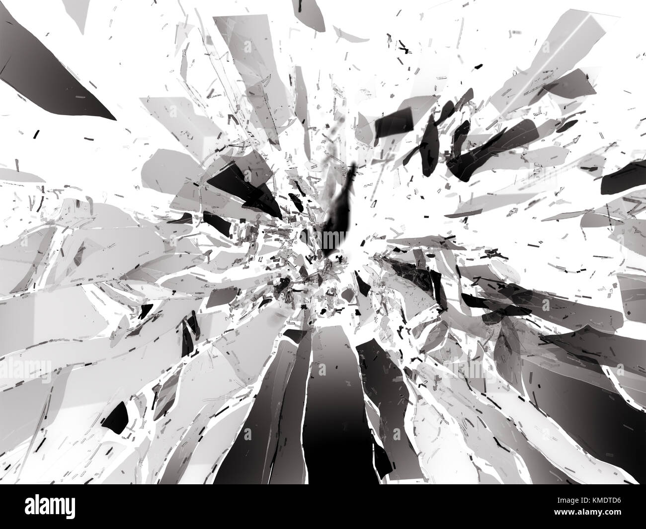 Des éclats de verre brisé pièces isolated on white Banque D'Images