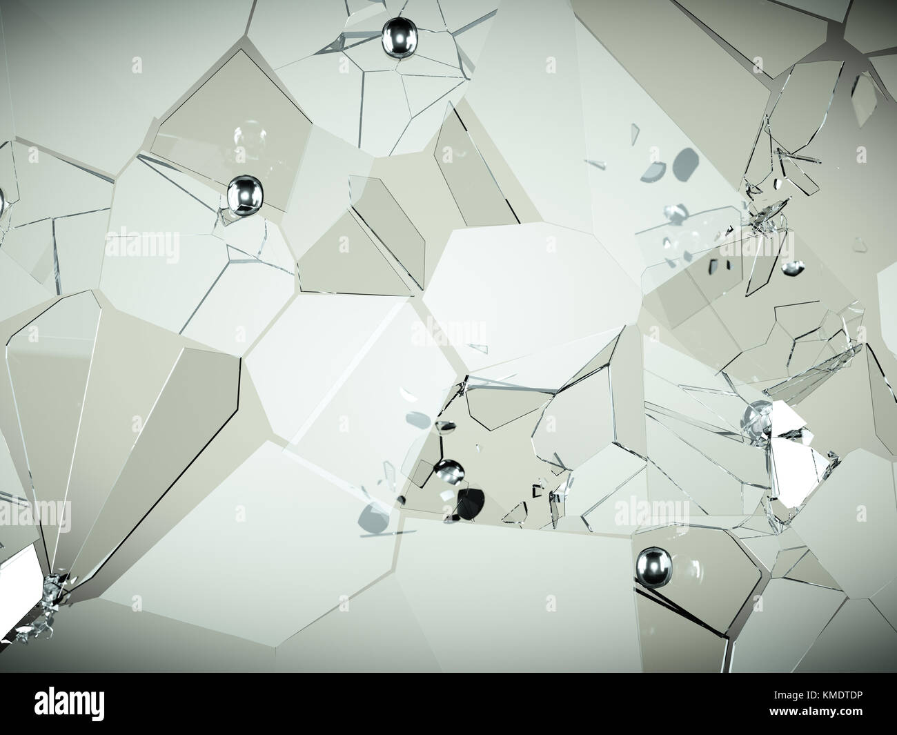 Morceaux de verre brisé et fissuré avec une haute résolution Banque D'Images