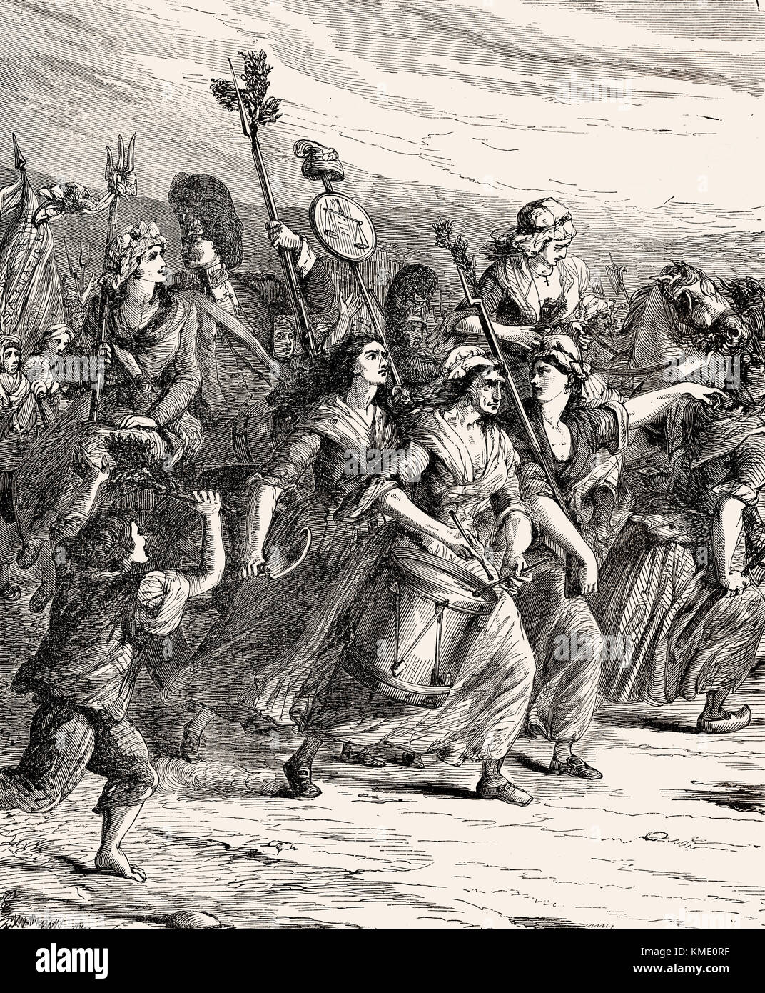 La Marche des femmes sur Versailles, 5 octobre 1789, révolution Française Banque D'Images
