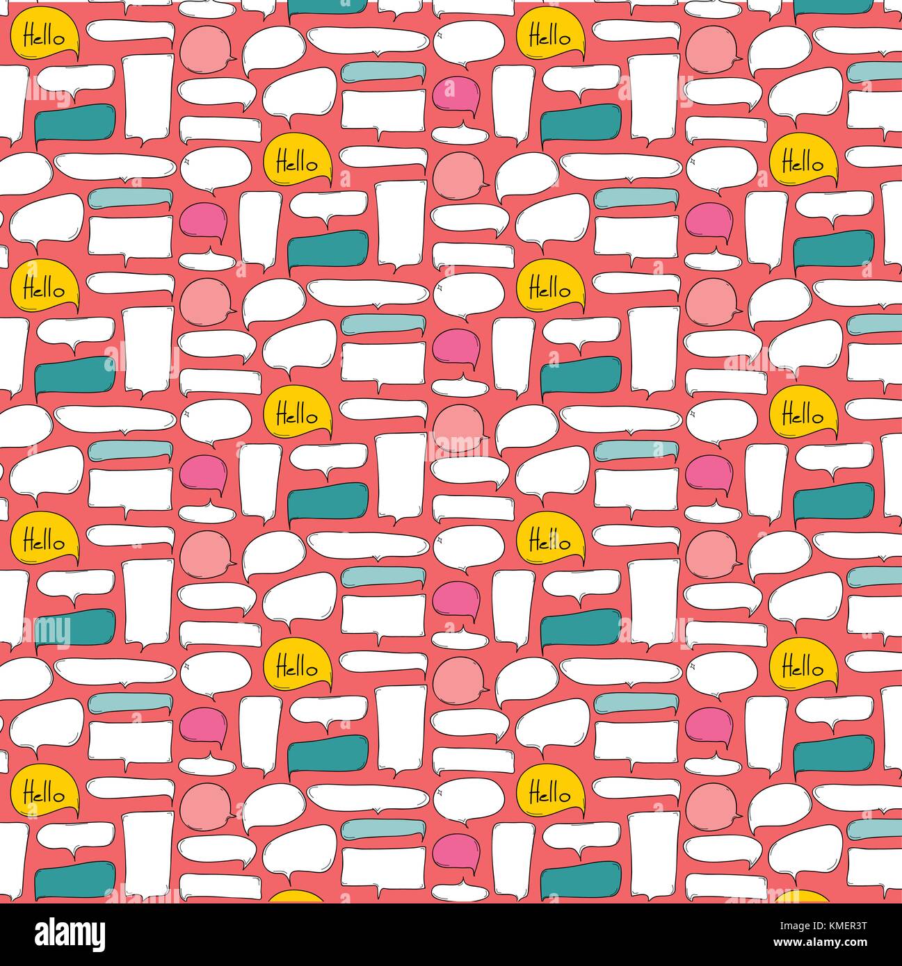 Bulle cute patterns avec fond rose. Illustration de Vecteur