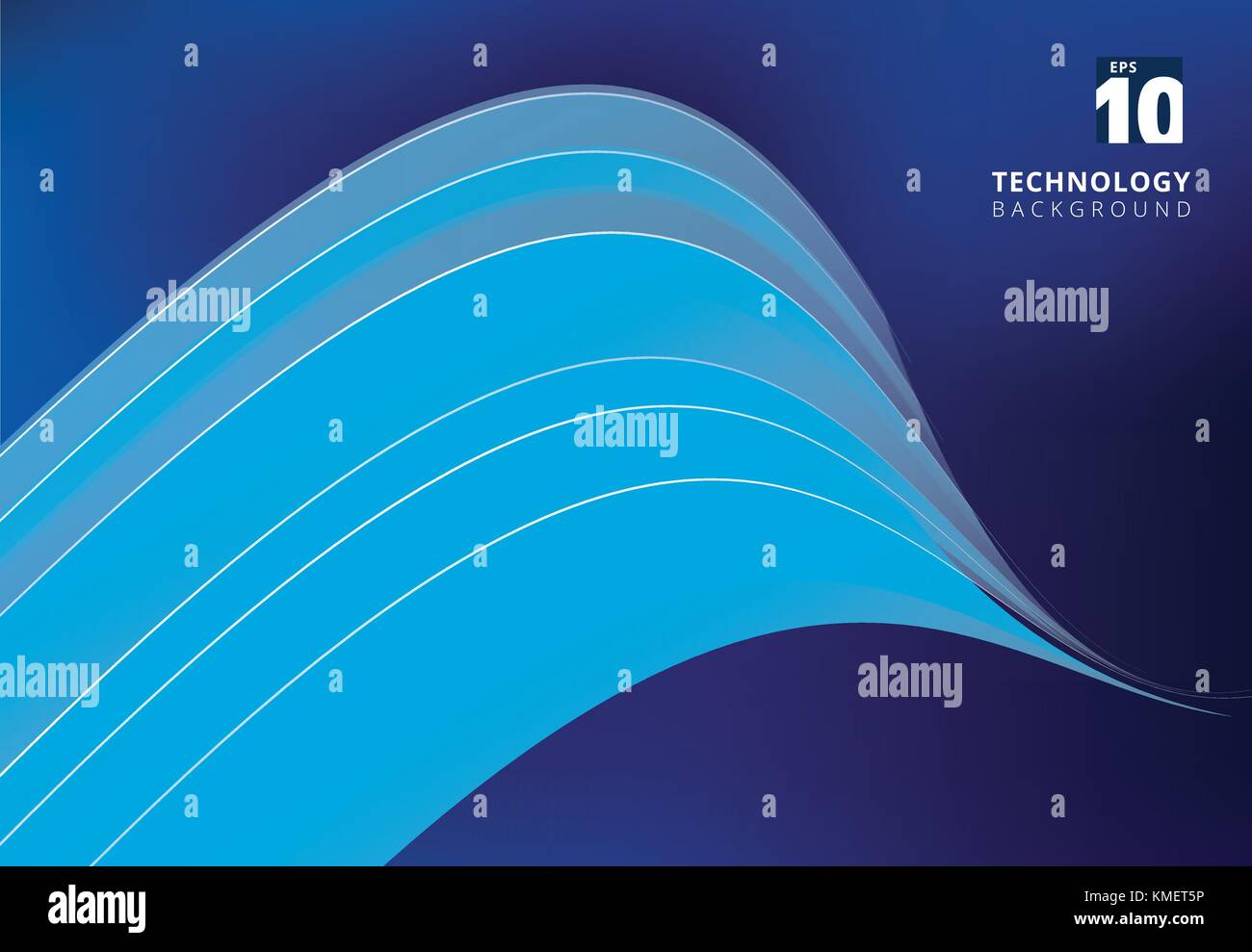 Abstract blue image qui illustre la technologie avec chevauchement des lignes courbes. Vector illustration Illustration de Vecteur