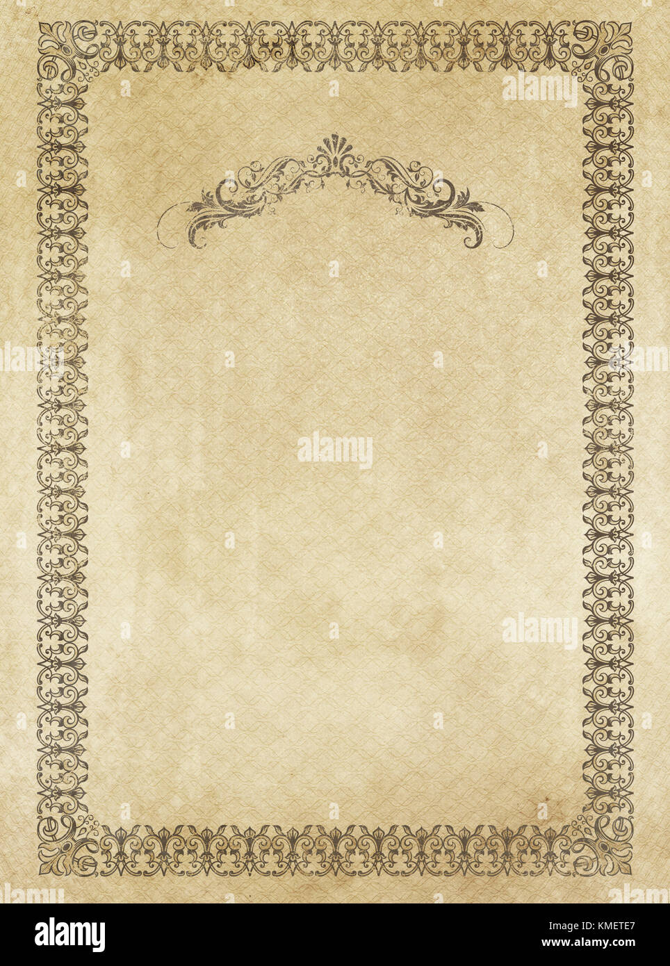 Vieux Papier Decoratif Avec Arriere Plan Vintage Frontiere Photo Stock Alamy
