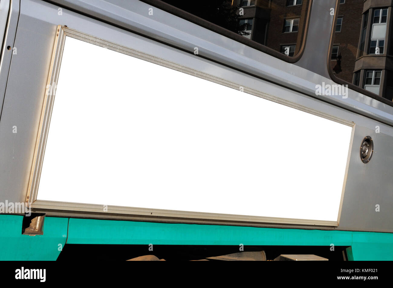 Streetcar publicité. blank billboard sur trolley Banque D'Images