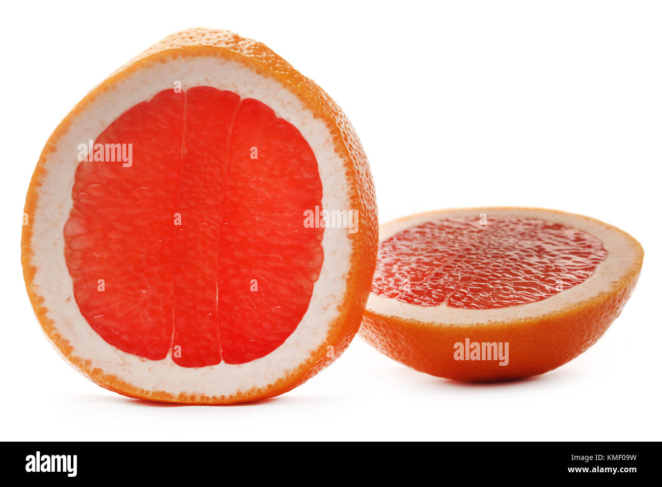 Pamplemousse bio sur fond blanc Banque D'Images