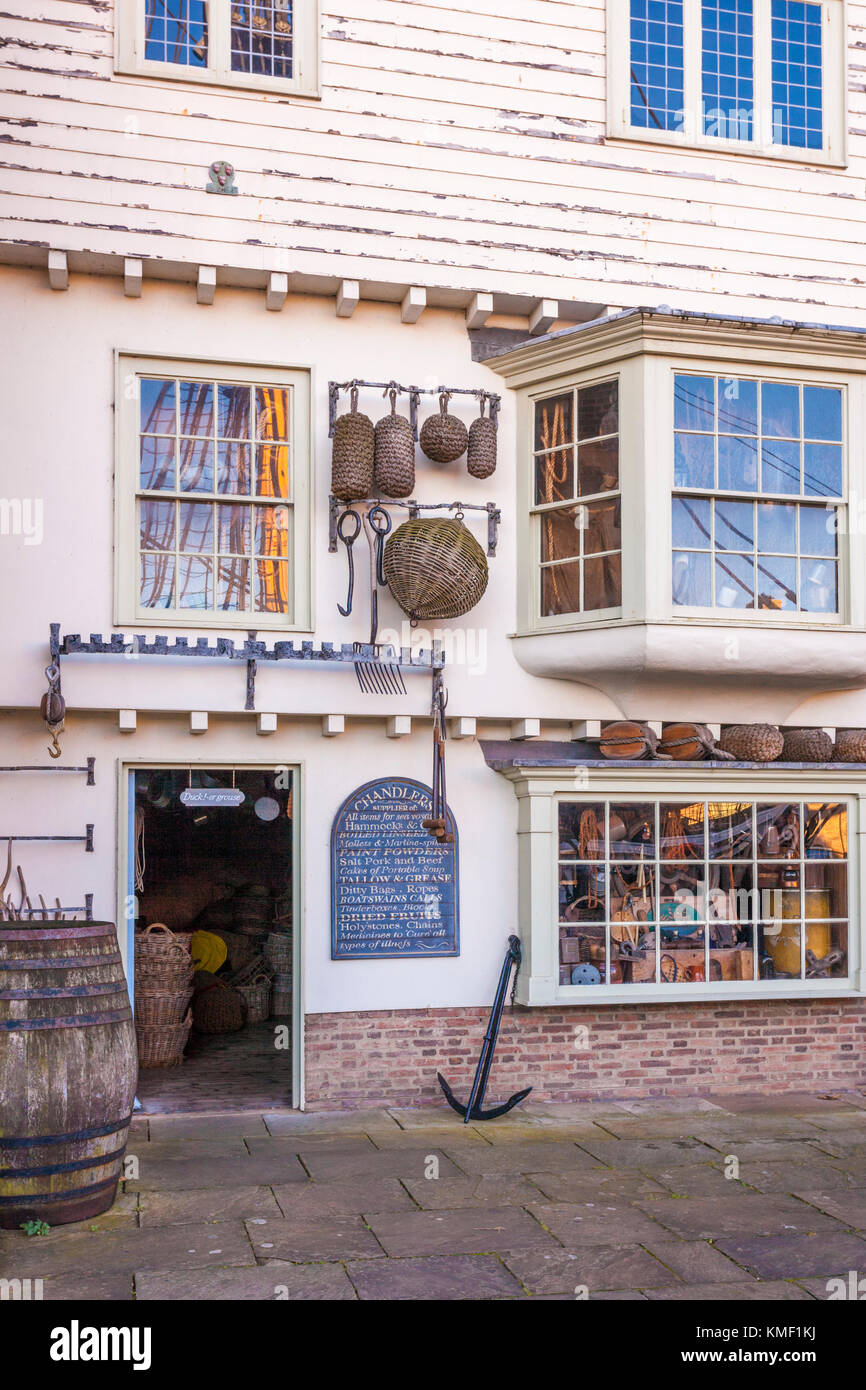 Le magasin de Chandlers, au Musée National de la Marine royale, Hartlepool UK Banque D'Images