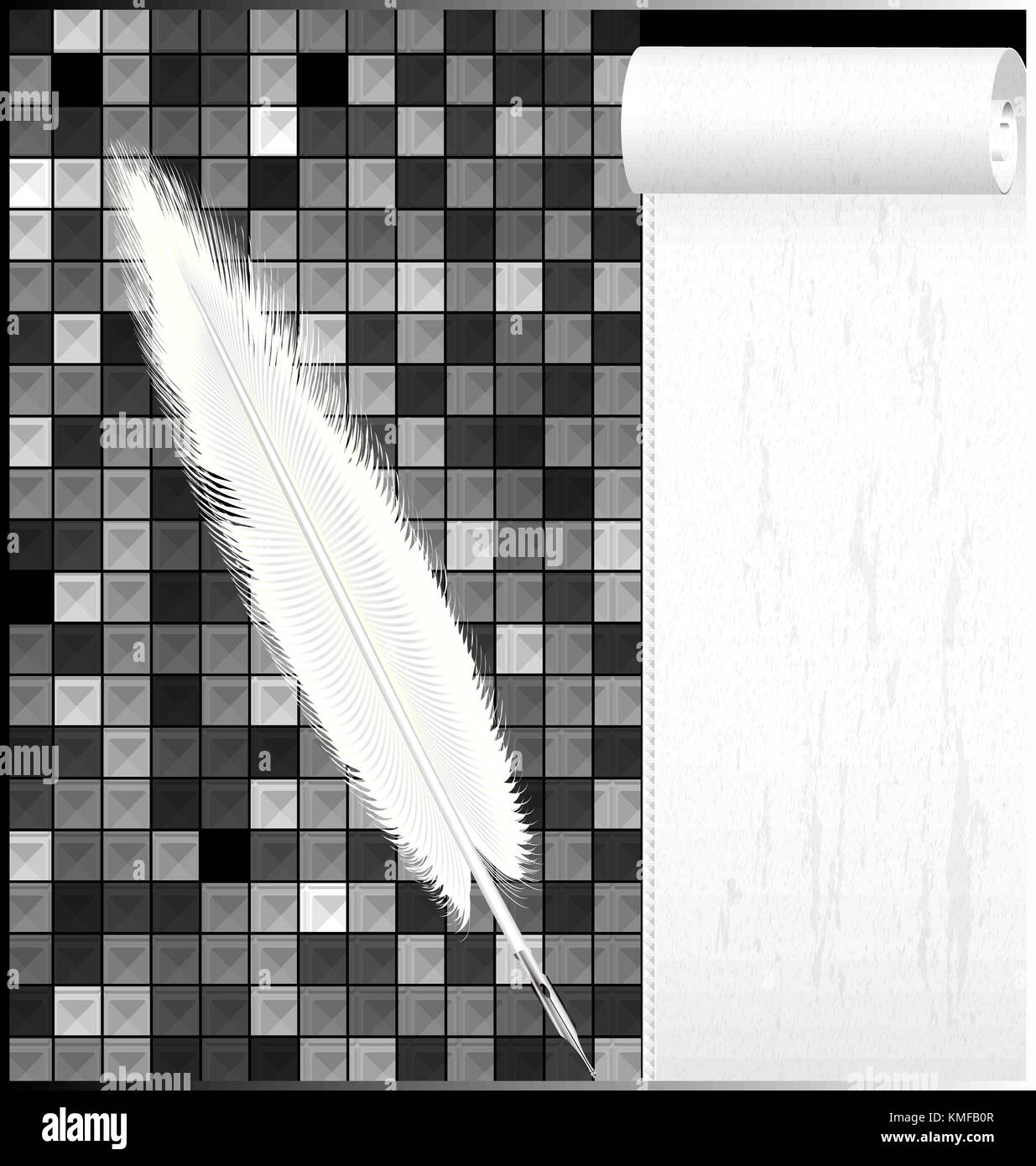 Résumé fond noir avec stylo blanc Illustration de Vecteur