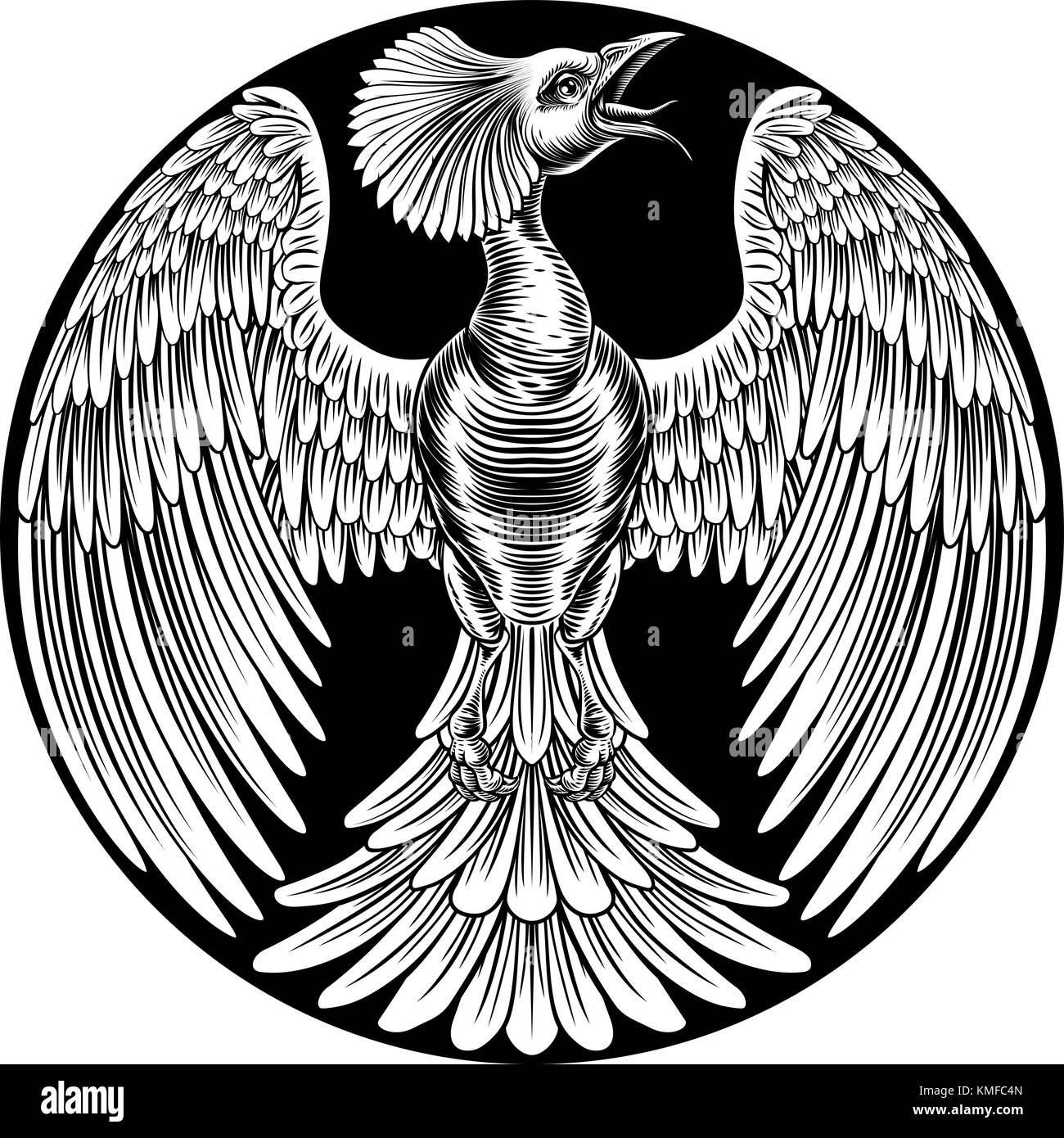 Motif oiseau de Phoenix Fire Illustration de Vecteur