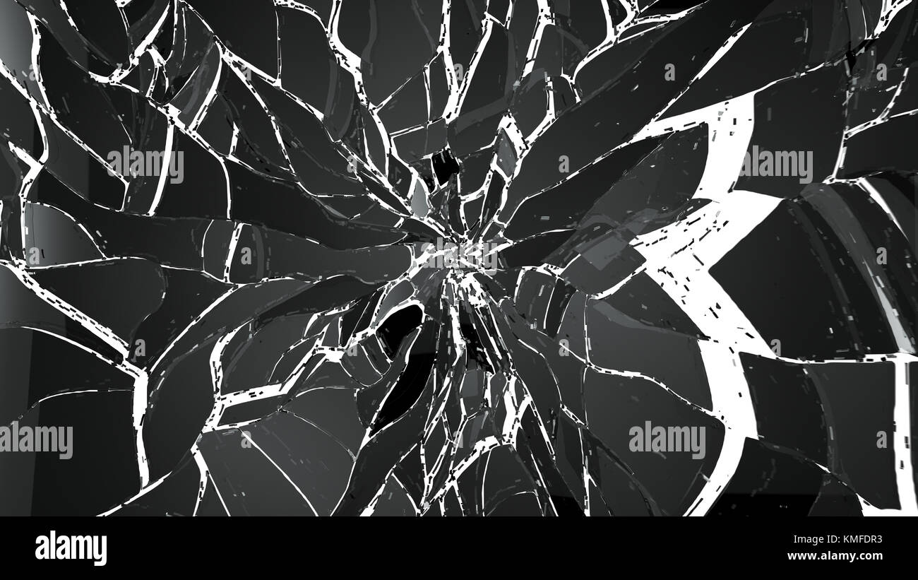 Morceaux de verre découpée ou fissuré sur blanc. grande résolution Banque D'Images