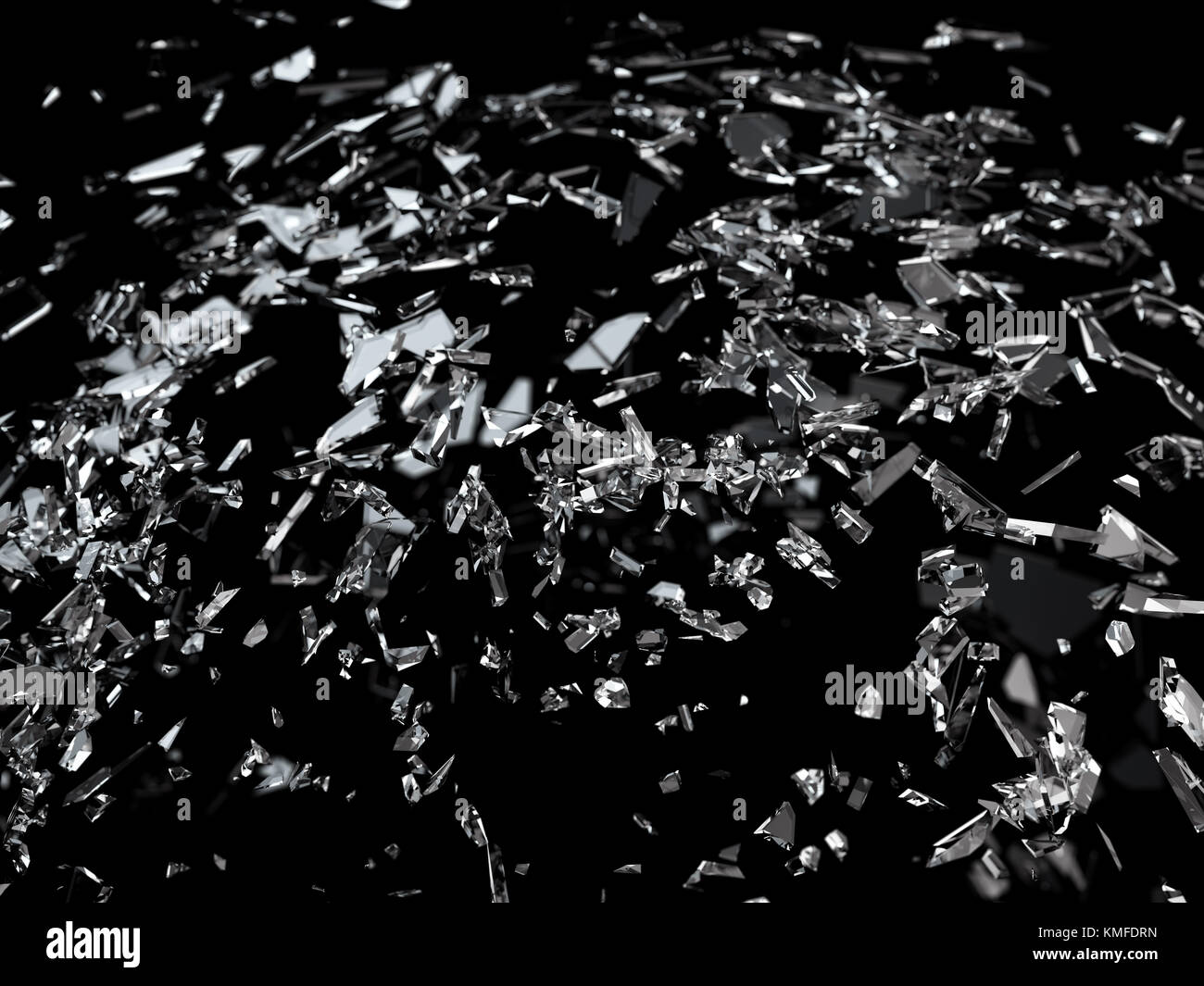 Morceaux de verre fissuré ou fractionnés dof peu profondes. grande résolution Banque D'Images