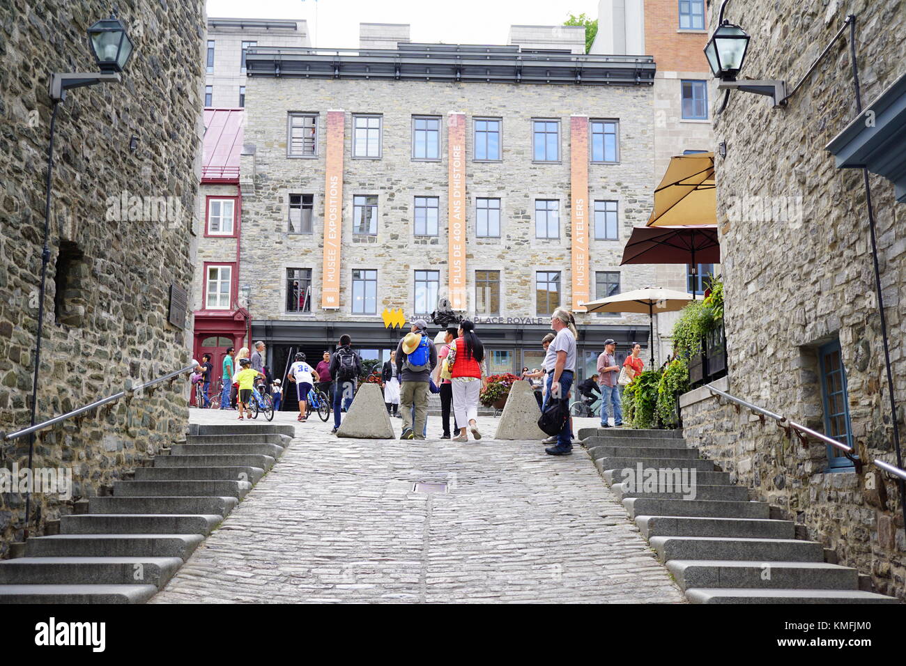 Promenade pittoresque au Musée de la Place Royale (Musée de la Place Royale) au Petit-Champlain (quartier du Petit), vieille ville de Québec, QC, Canada Banque D'Images