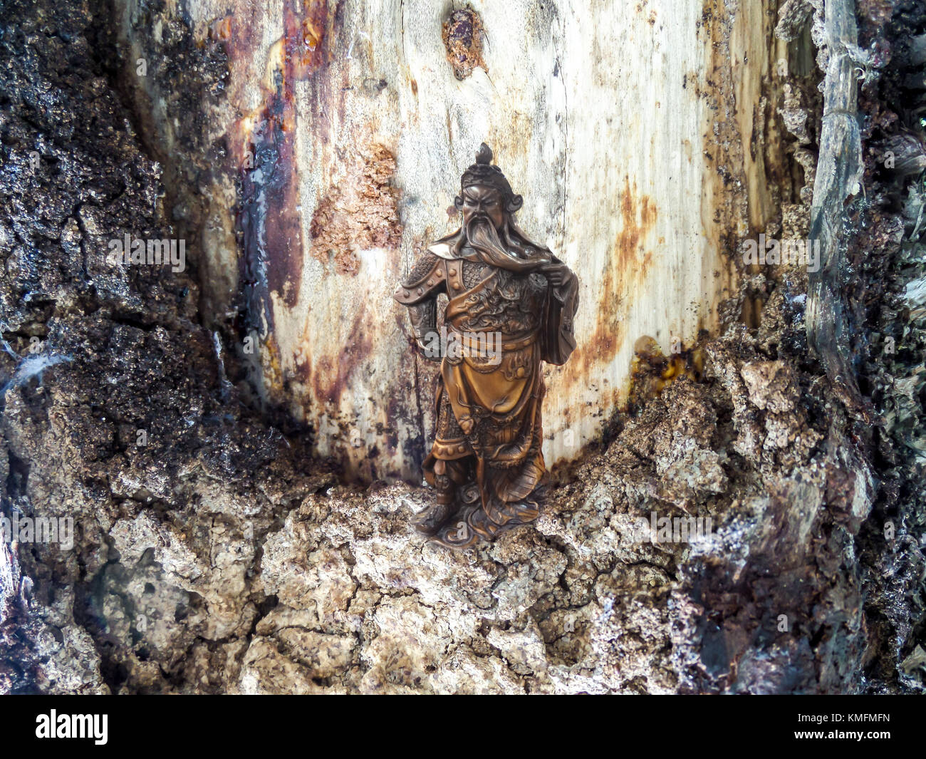 Dieu empereur guerrier de la terre et le bois de ton de la texture de la peau Banque D'Images