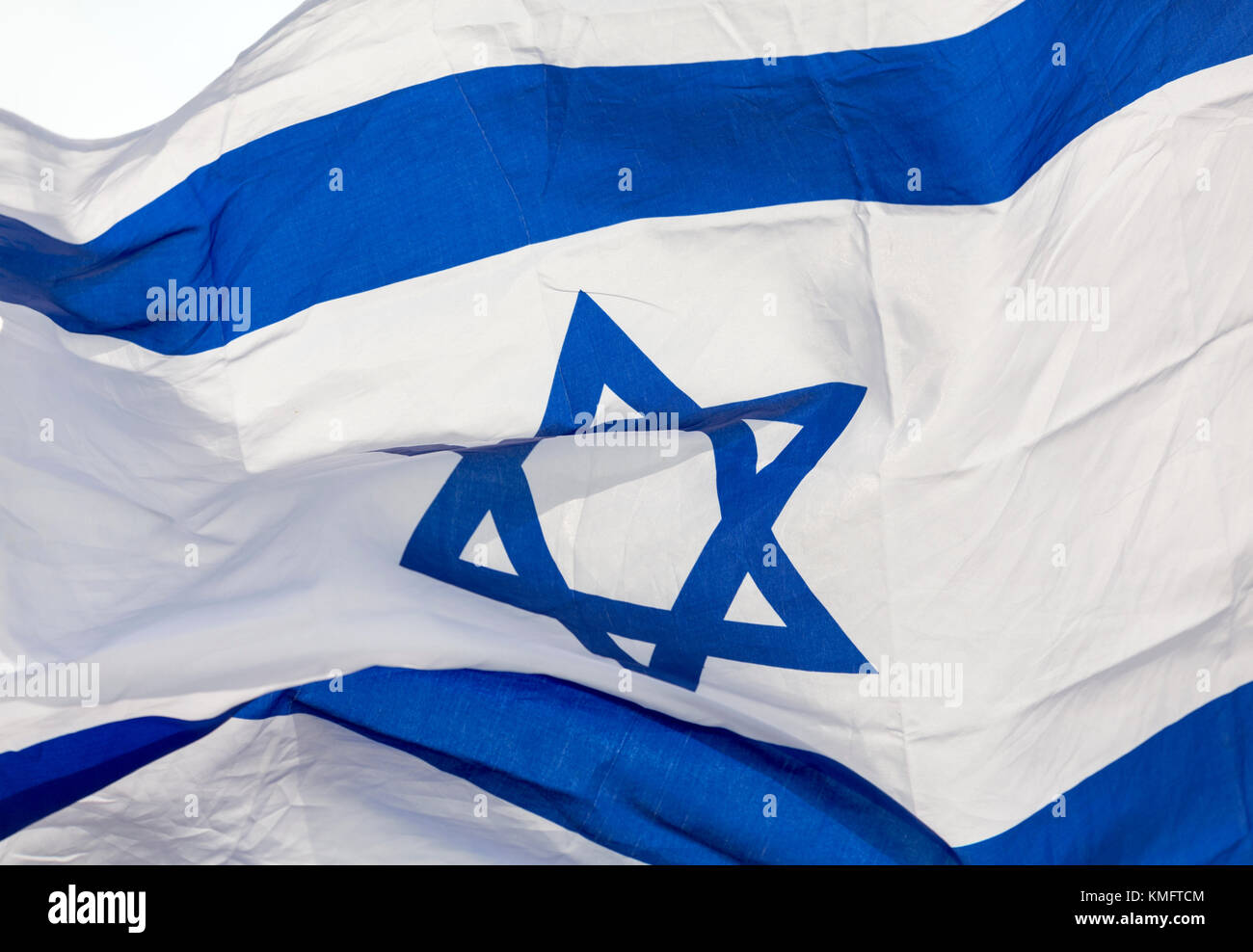 Drapeau d'Israël. close up. Banque D'Images