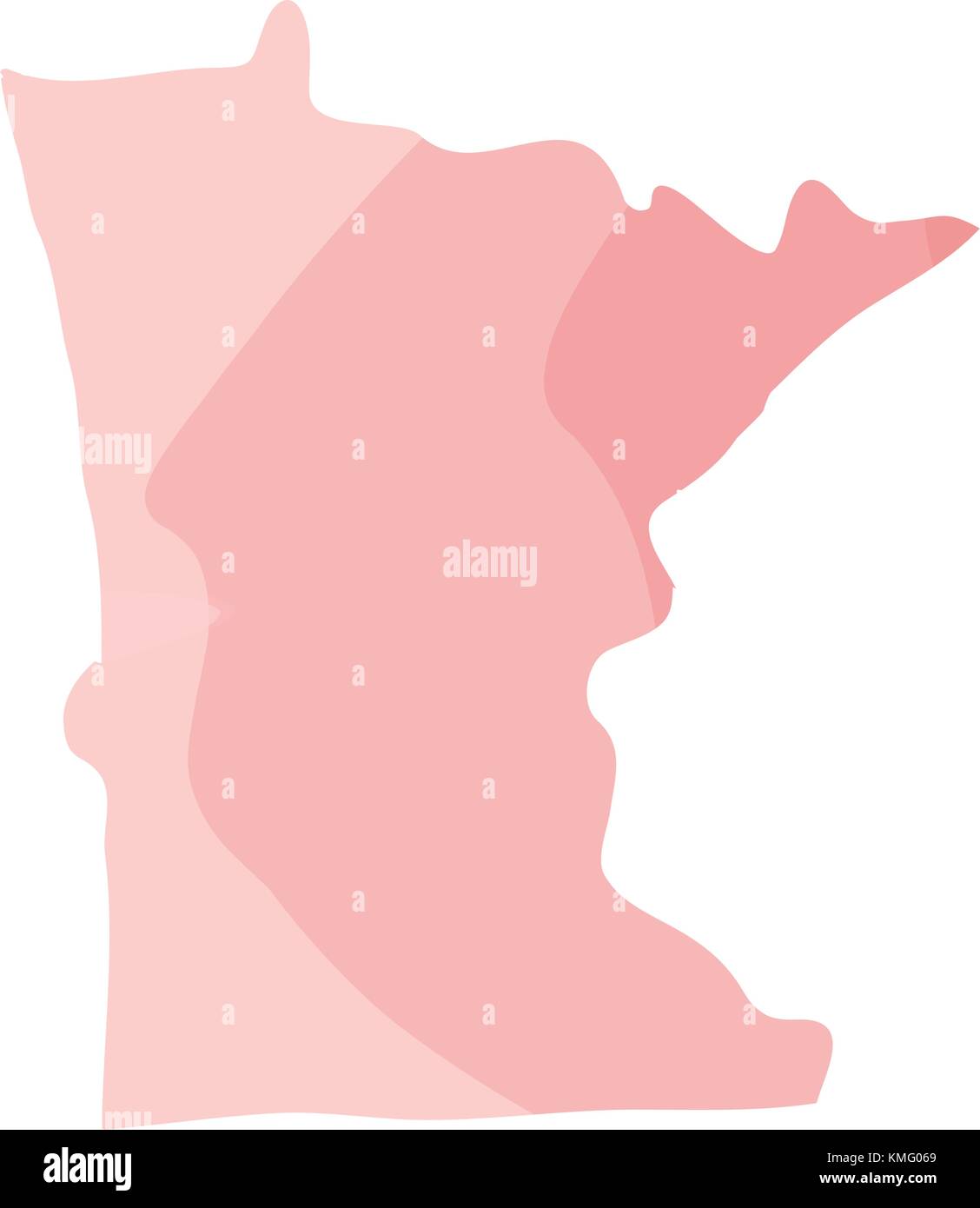 Carte politique du Minnesota Illustration de Vecteur
