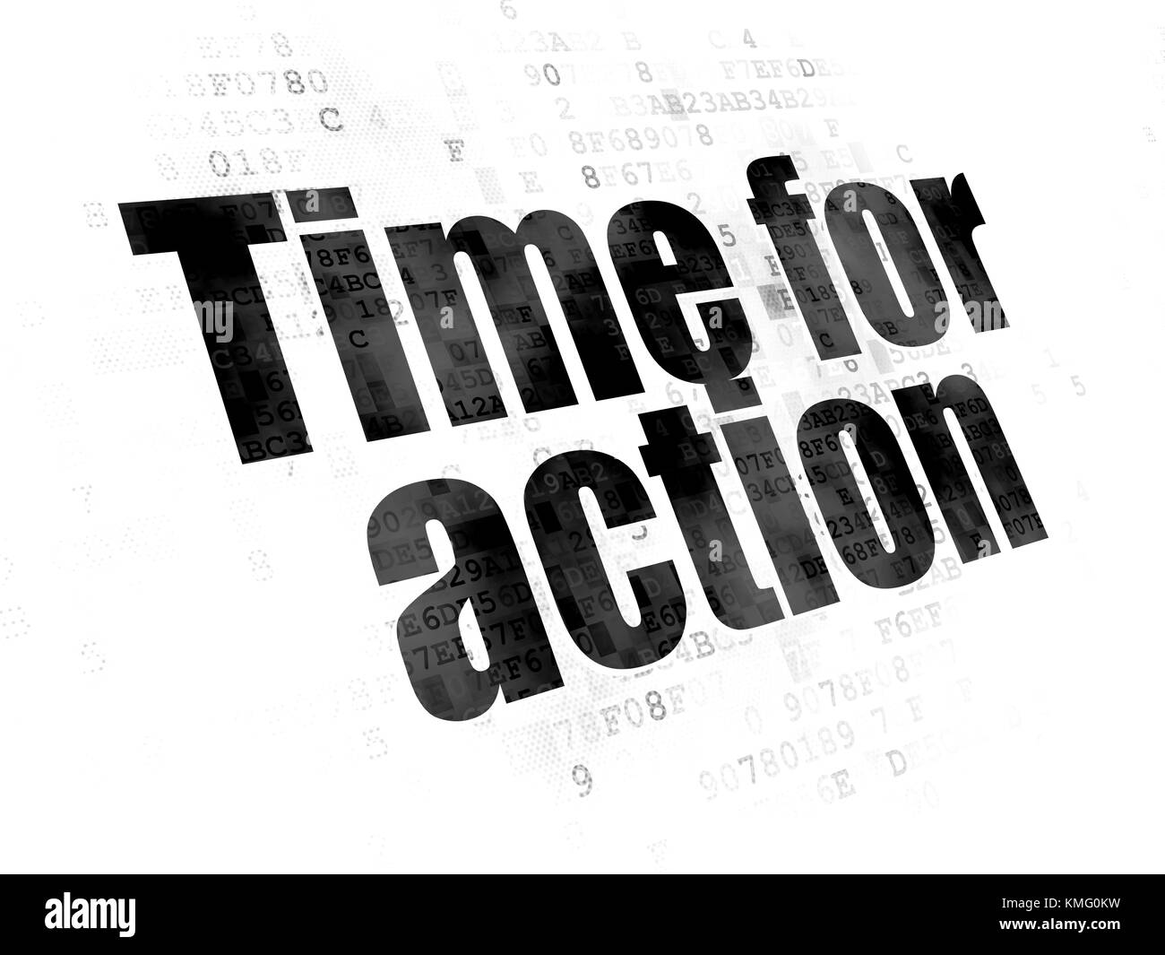 Concept de temps : il est temps d'agir sur l'arrière-plan numérique Banque D'Images