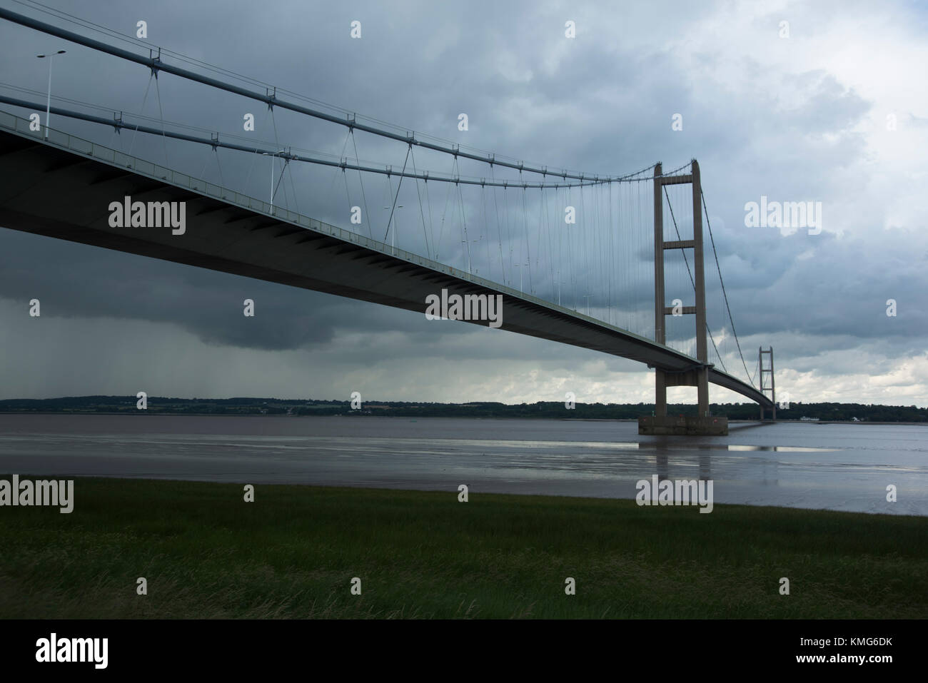 Le Humber Bridge, rivière Humber, England, UK. Banque D'Images