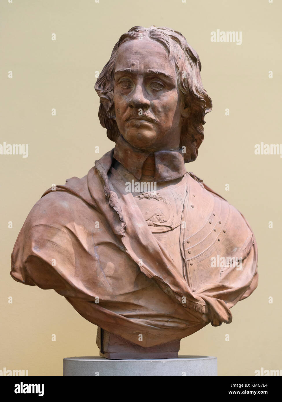 Londres. Angleterre. Buste en terre cuite de Oliver Cromwell (1599-1658), env. 1759, par Louis-François Roubiac (1702-1762), au British Museum. H Banque D'Images