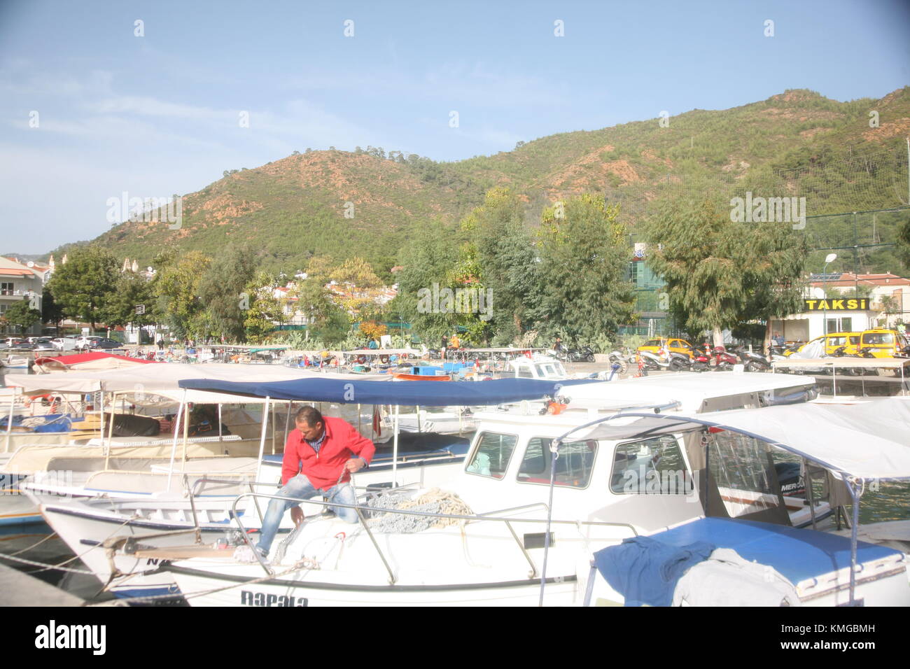 La Turquie, Province de Mugla, Marmaris, Marina, Yachtsman. Banque D'Images