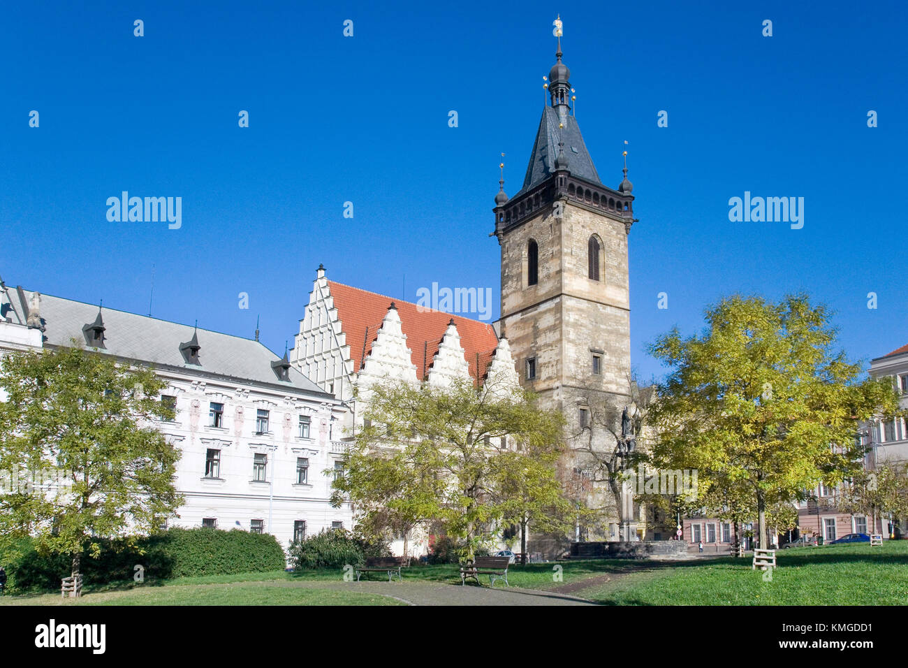 Prague, République tchèque - oct 23, 2013 : nouvel hôtel de ville gothique sur la place Charles, Prague (République tchèque), l'UNESCO Banque D'Images
