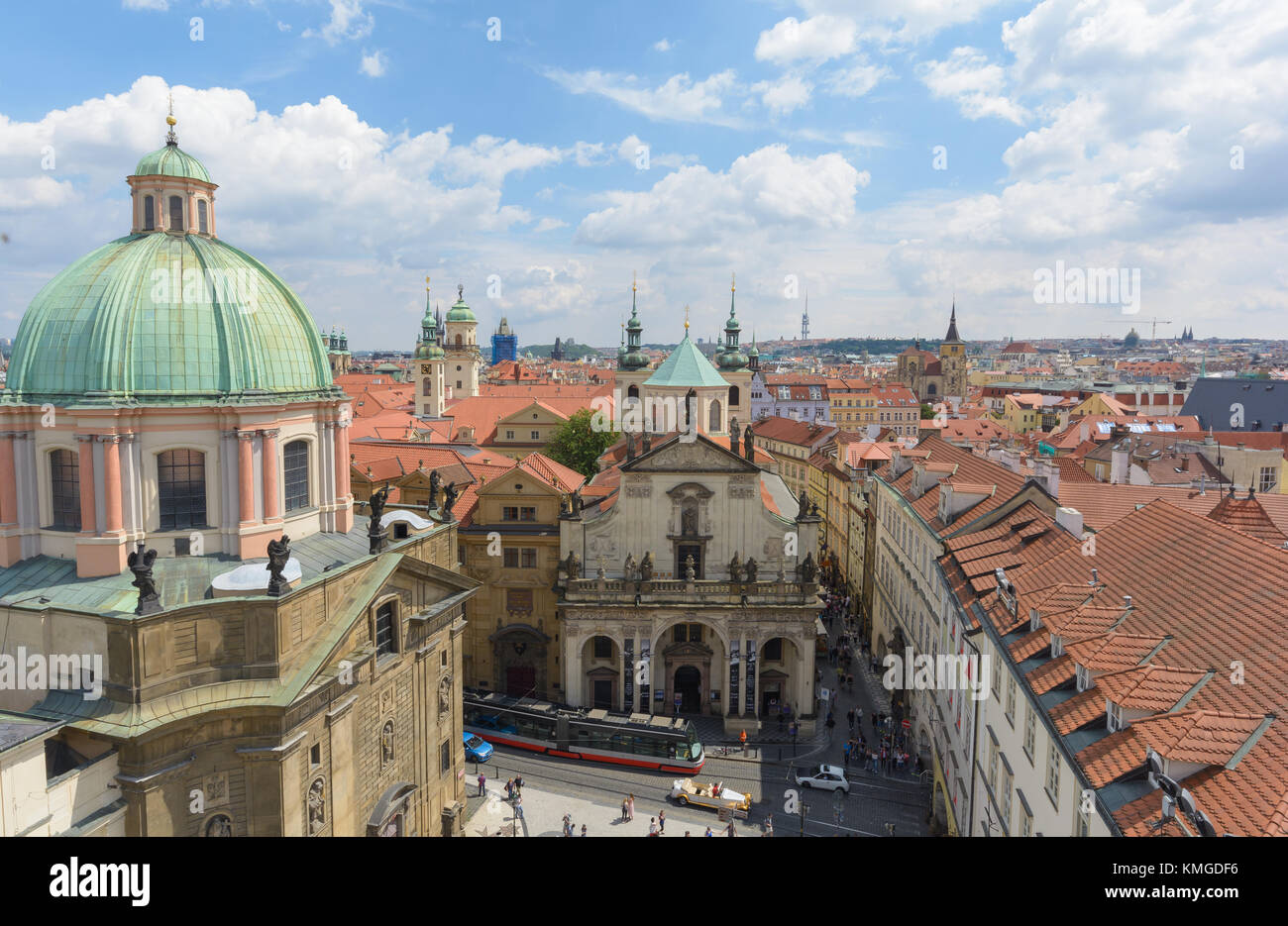 Prague cityscape comme vu à partir de la vieille ville tour pont,prague tchèque 2017 republich,juillet Banque D'Images
