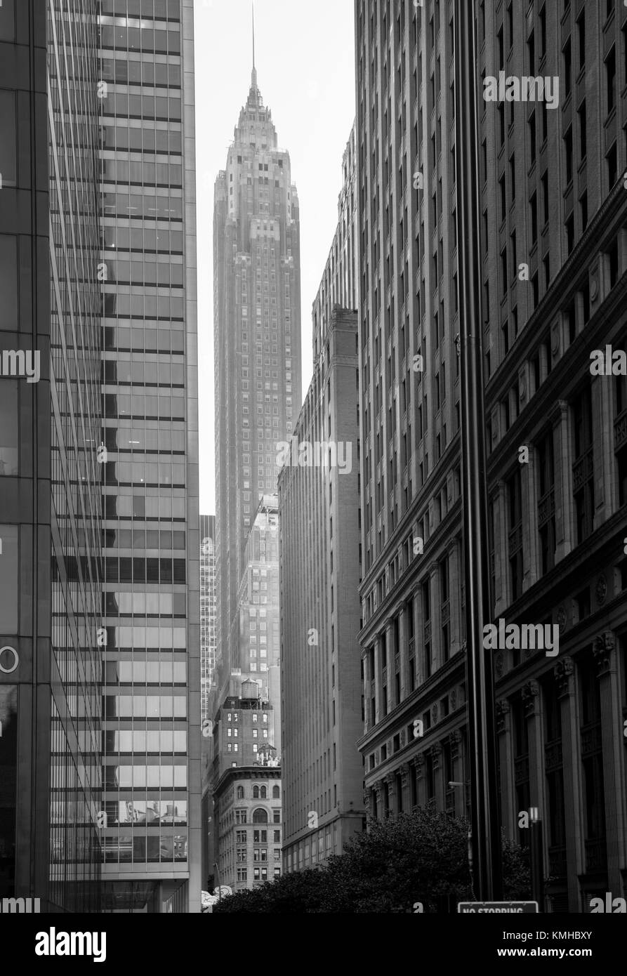 Image en noir et blanc Empire State Building New York Manhattan Banque D'Images