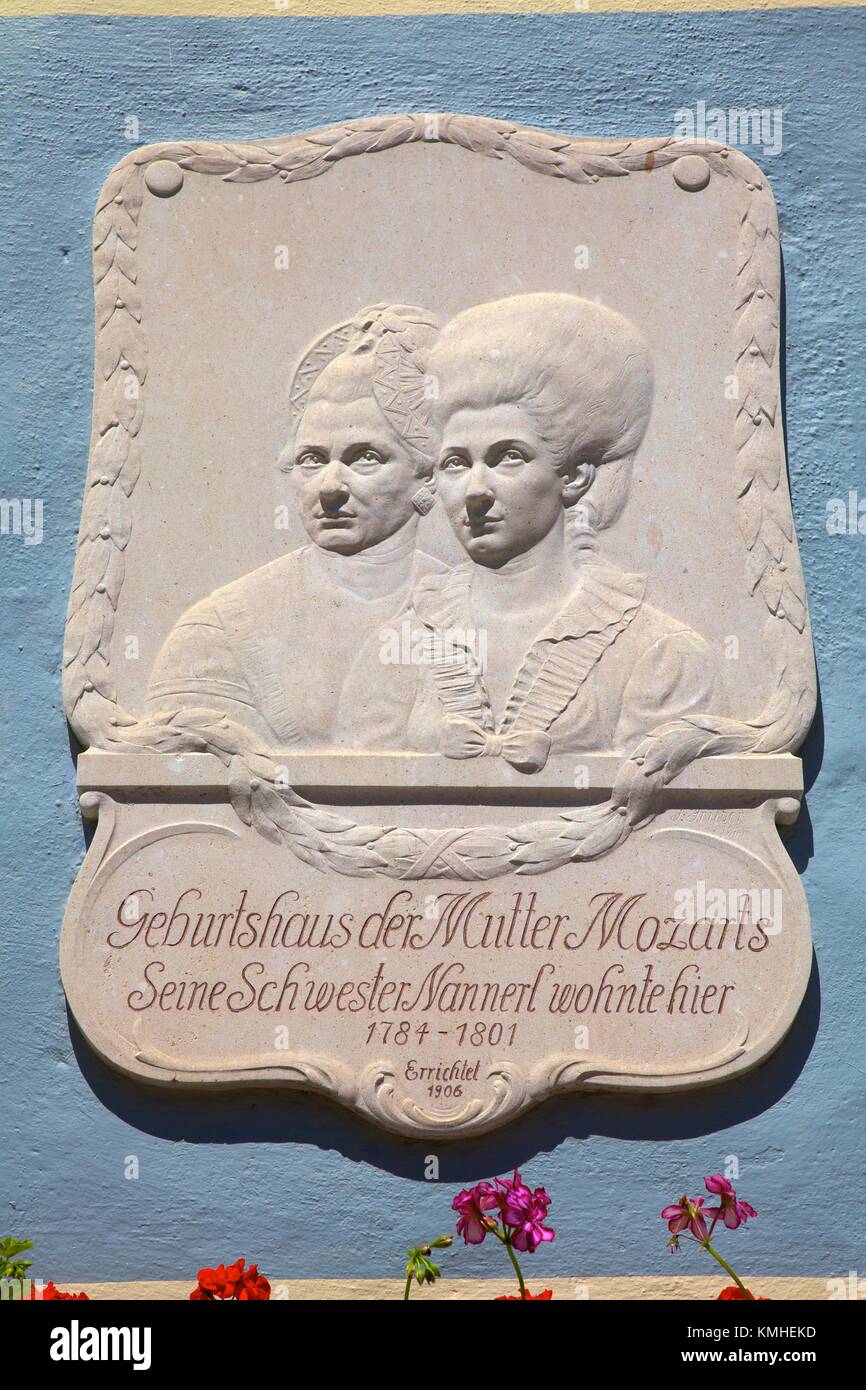 Un double sursis de la mère et la soeur de Mozart, Sankt Gilgen, Autriche, Europe, Banque D'Images