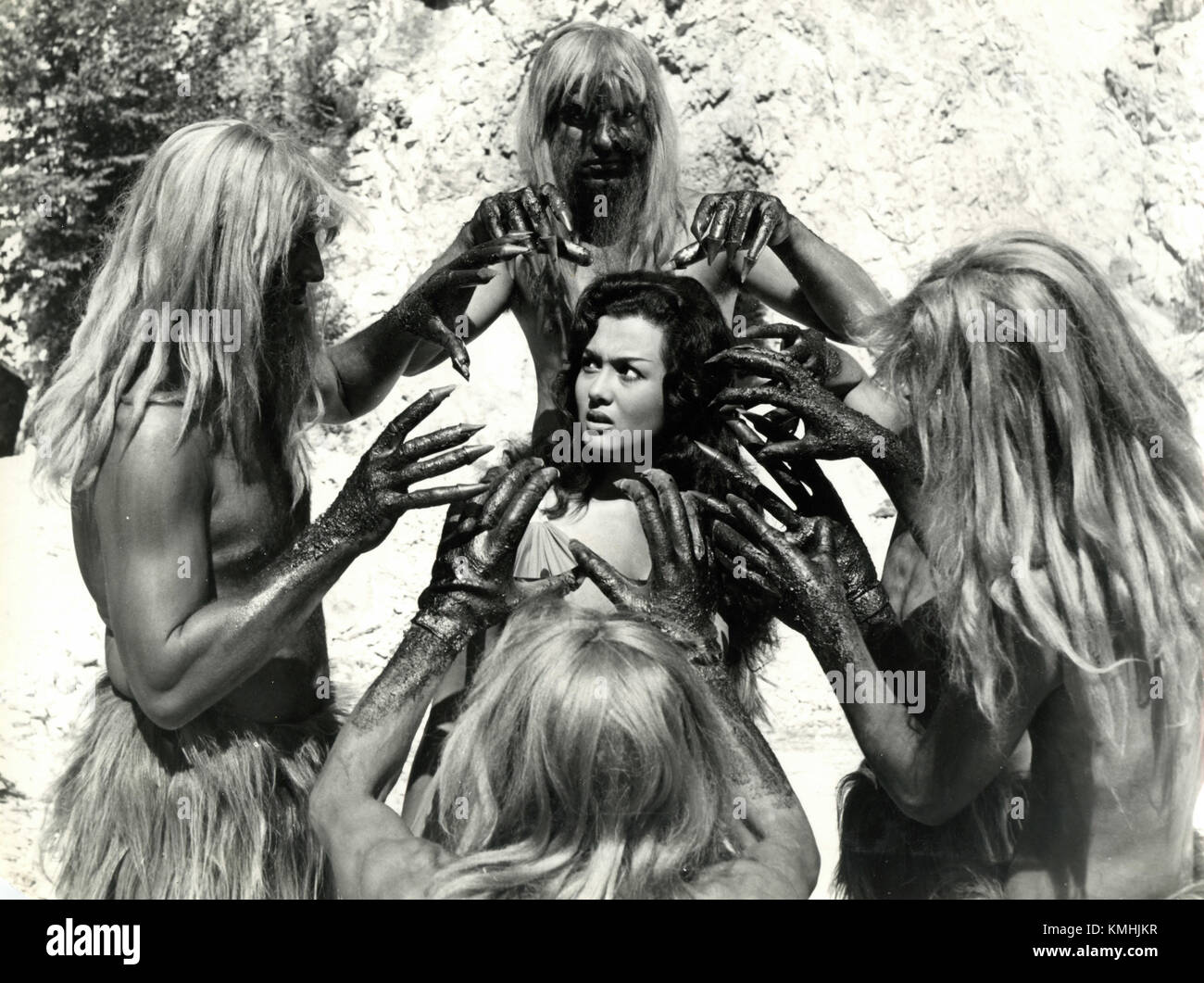 Scène du peplum italien B film des années 60 avec des monstres marins Banque D'Images