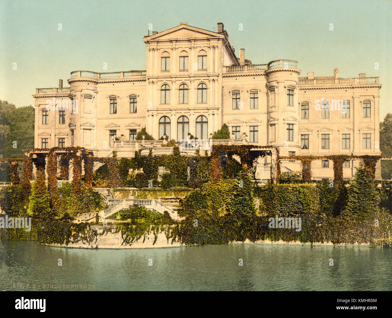 Le château de Putbus était un palais néoclassique sur l'île de RÃ¼gen, en Allemagne, démoli au XXe siècle. Banque D'Images