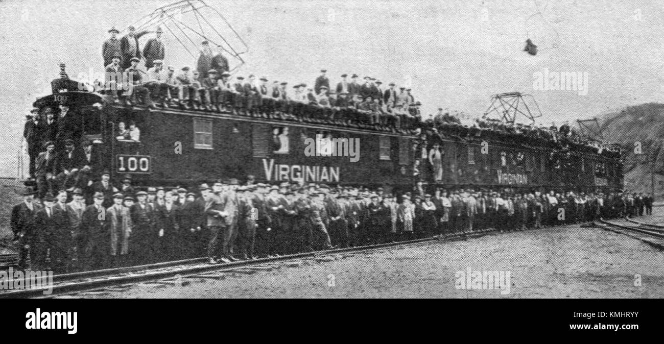 Locomotive électrique Virgian Railway, 100 (Wonder Book of Engineering Wonders, 1931) Banque D'Images