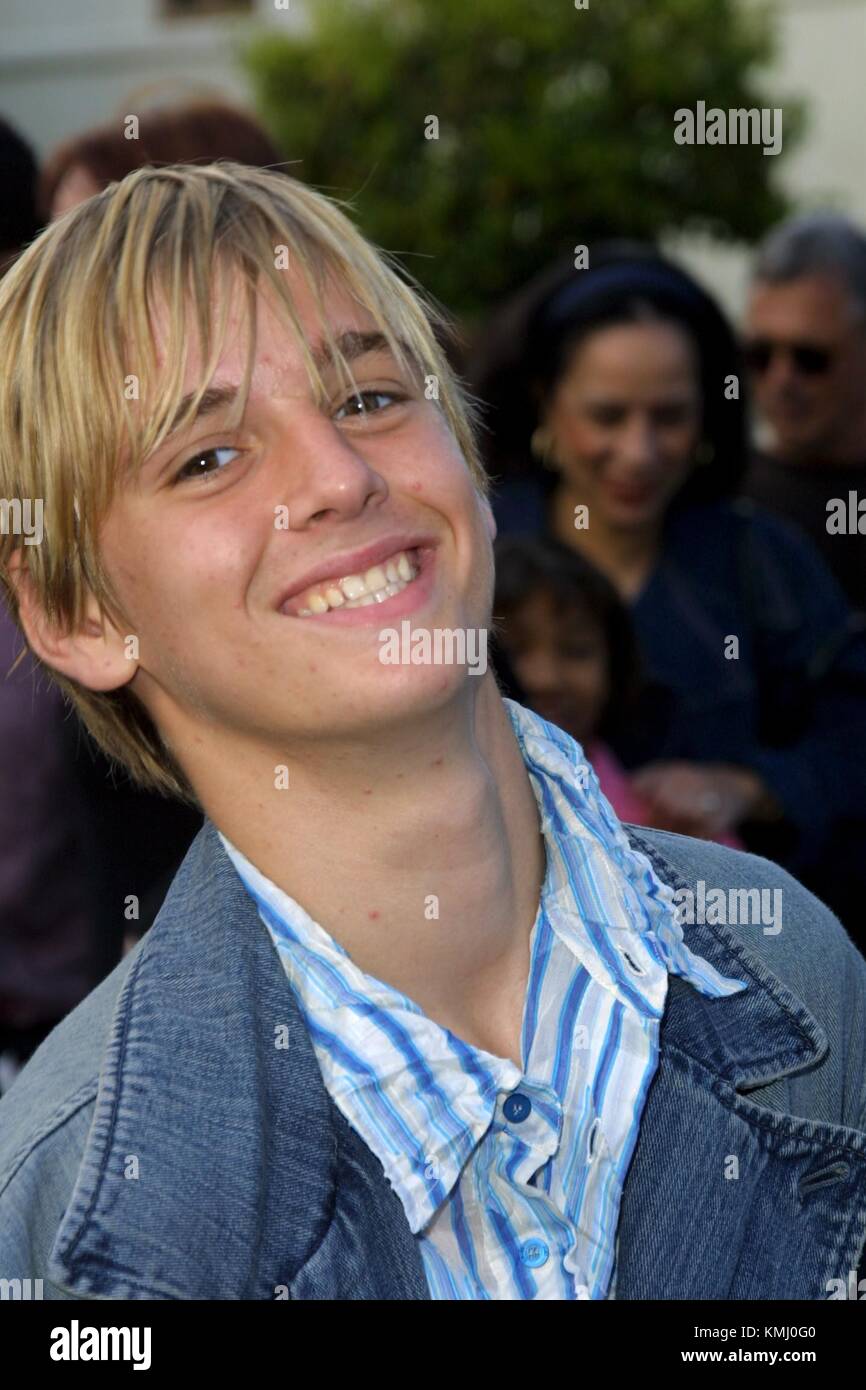 9 Décembre 2001 Aaron Carter Arrivant À La Première De "Jimmy Neutron: Boy Genius" Los Angeles À Paramount Studios. © RTSlocomb / MediaPunch Banque D'Images