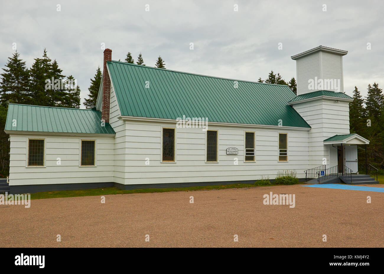 Église en bois, Big Bras d'or, Terre-Neuve, Canada Banque D'Images
