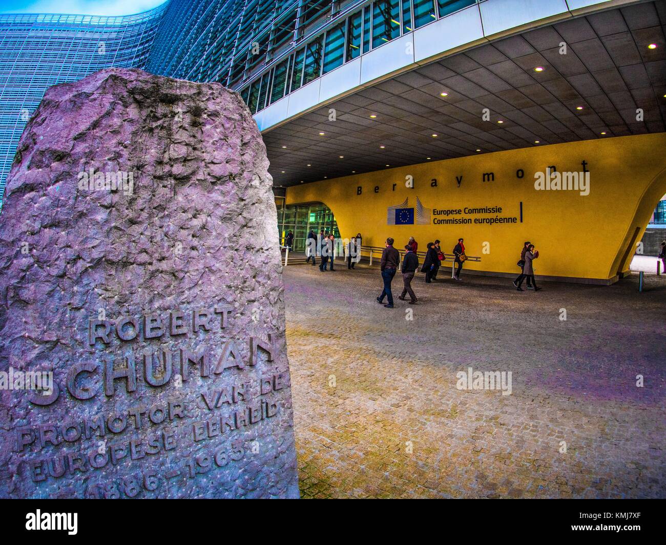 La Belgique. 'Bruxelles' bâtiment Berlaymont de la Commission européenne au secteur de Schumann. Banque D'Images