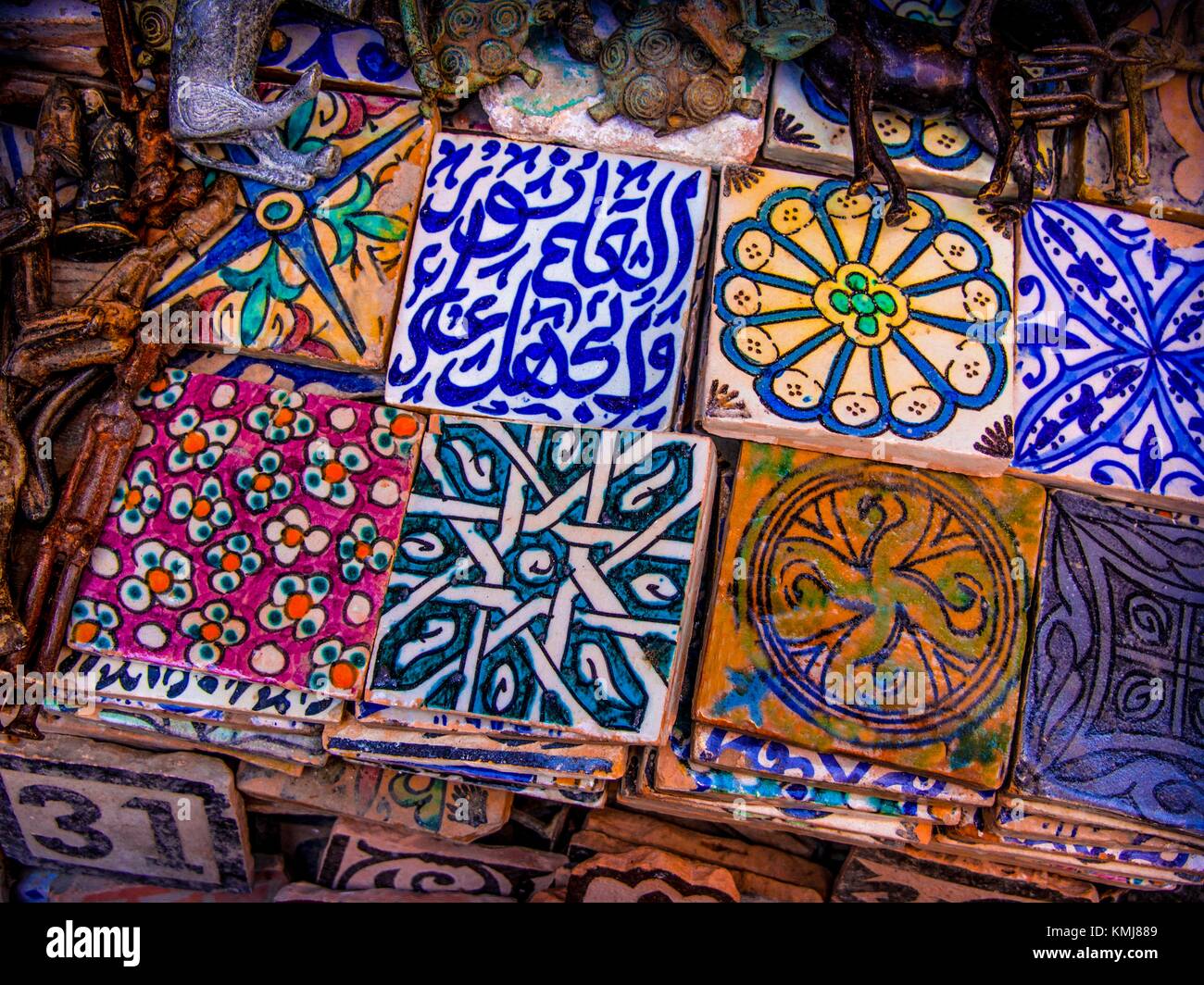 Ensemble de 4 assiettes en céramique de Fès