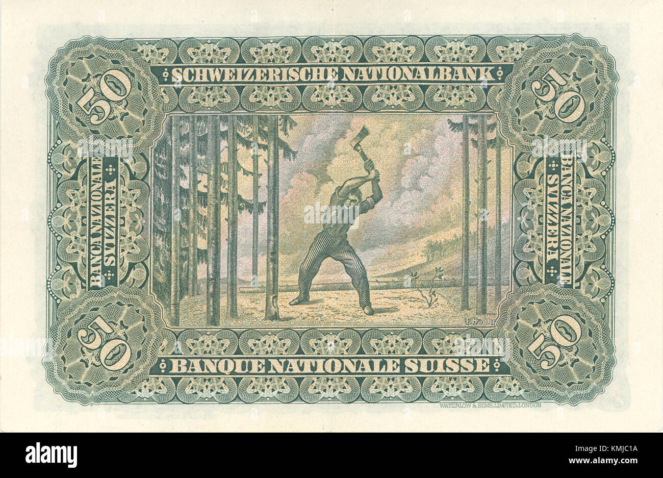 Le CHF50 2 Back horizontal fait référence à une variation spécifique d'un billet suisse, avec la valeur nominale de cinquante francs suisses. Ce billet fait partie de la série de billets de banque suisse et reflète la conception de la monnaie du pays. Banque D'Images