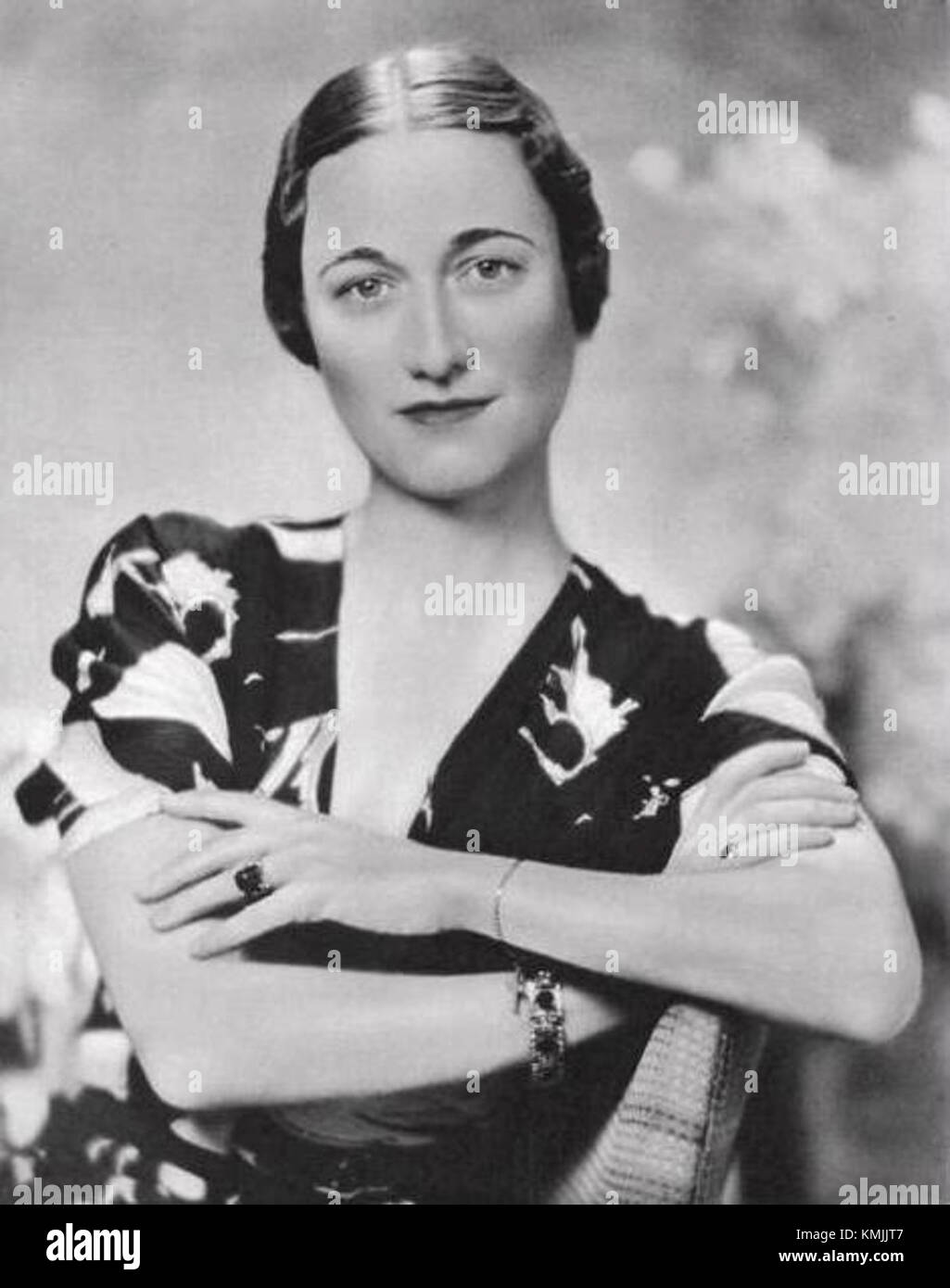 Wallis Simpson, une socialite américaine, est devenue célèbre en 1936 en raison de sa relation avec le roi Edward VIII, ce qui a conduit à son abdication, marquant un moment charnière dans l'histoire royale britannique. Banque D'Images