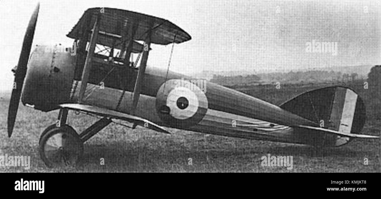 Photographie du Vickers E.S.1, un avion expérimental britannique développé au début du XXe siècle, vu du côté gauche, mettant en évidence ses caractéristiques de conception. Banque D'Images