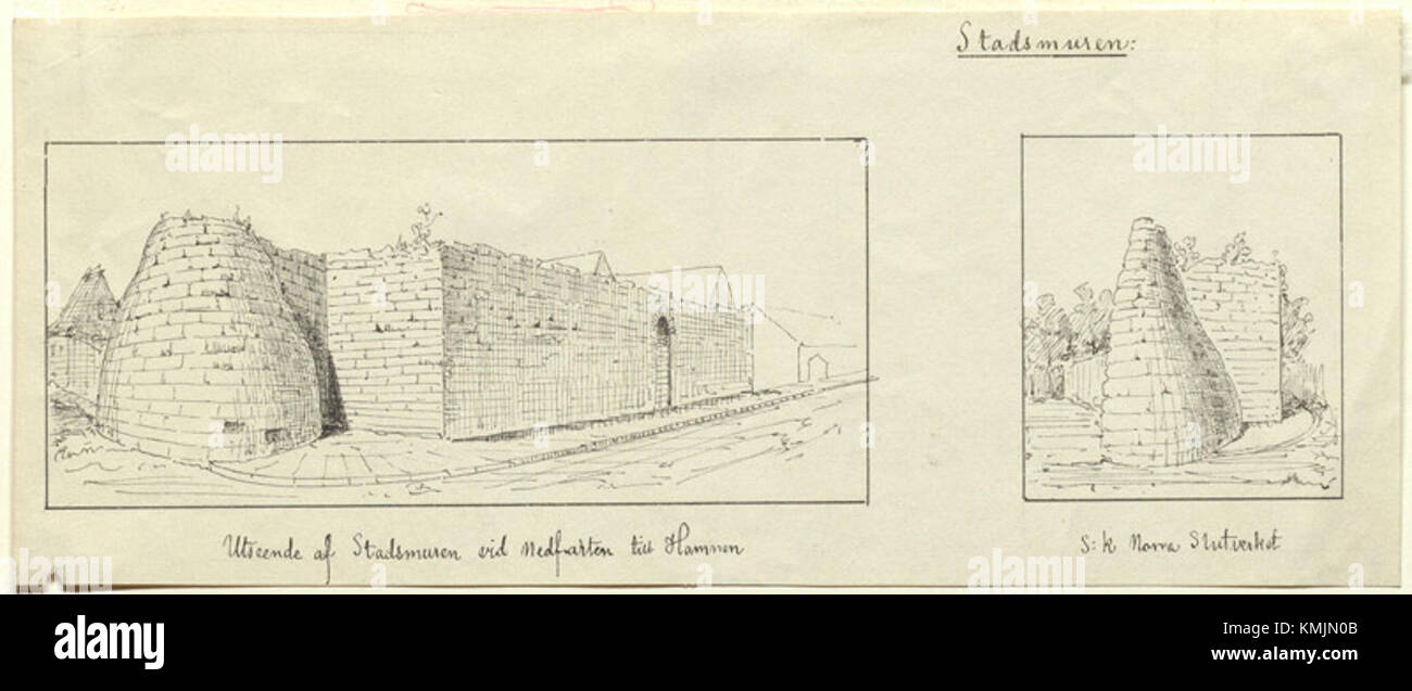 Le mur de la ville de Visby, documenté sous le numéro de référence KMB 16001000531408, est un mur défensif médiéval entourant Visby, en Suède. Banque D'Images