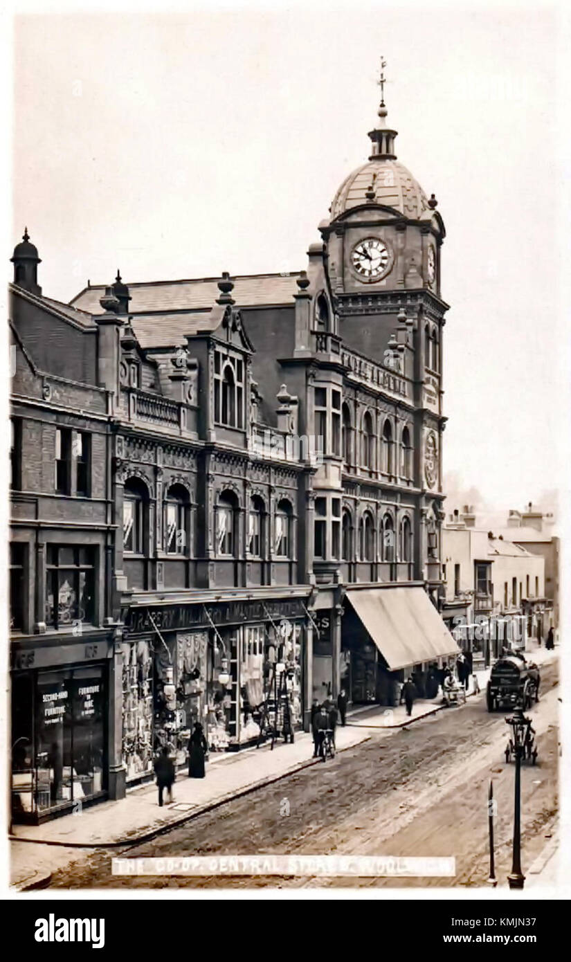 Woolwich, Powis Street, Co-op Central Stores, vers 1900 Banque D'Images