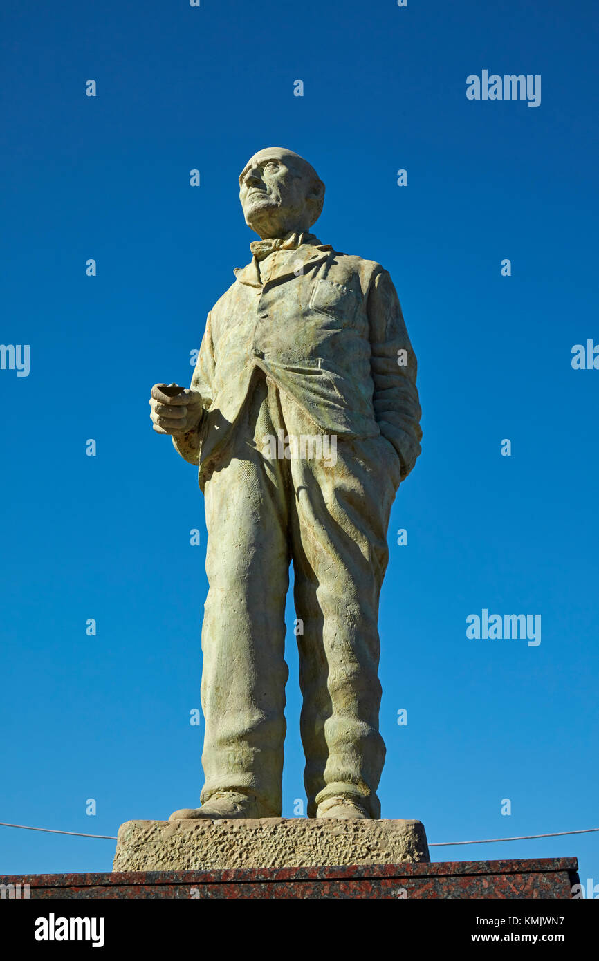 Statue du peintre Benito Quinquela Martín, la Boca, Buenos Aires, Argentine, Amérique du Sud Banque D'Images