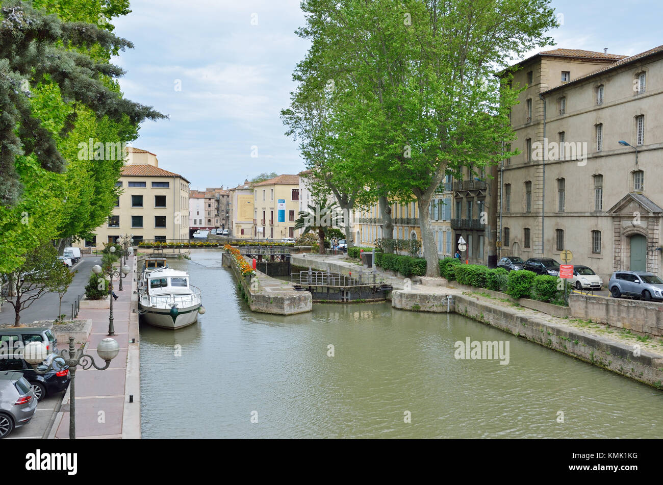 Canal de la Robine à Narbonne Banque D'Images