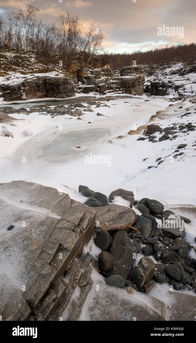 Canyon supérieur sur les Rois Trail à Abisko National Park, Suède Banque D'Images