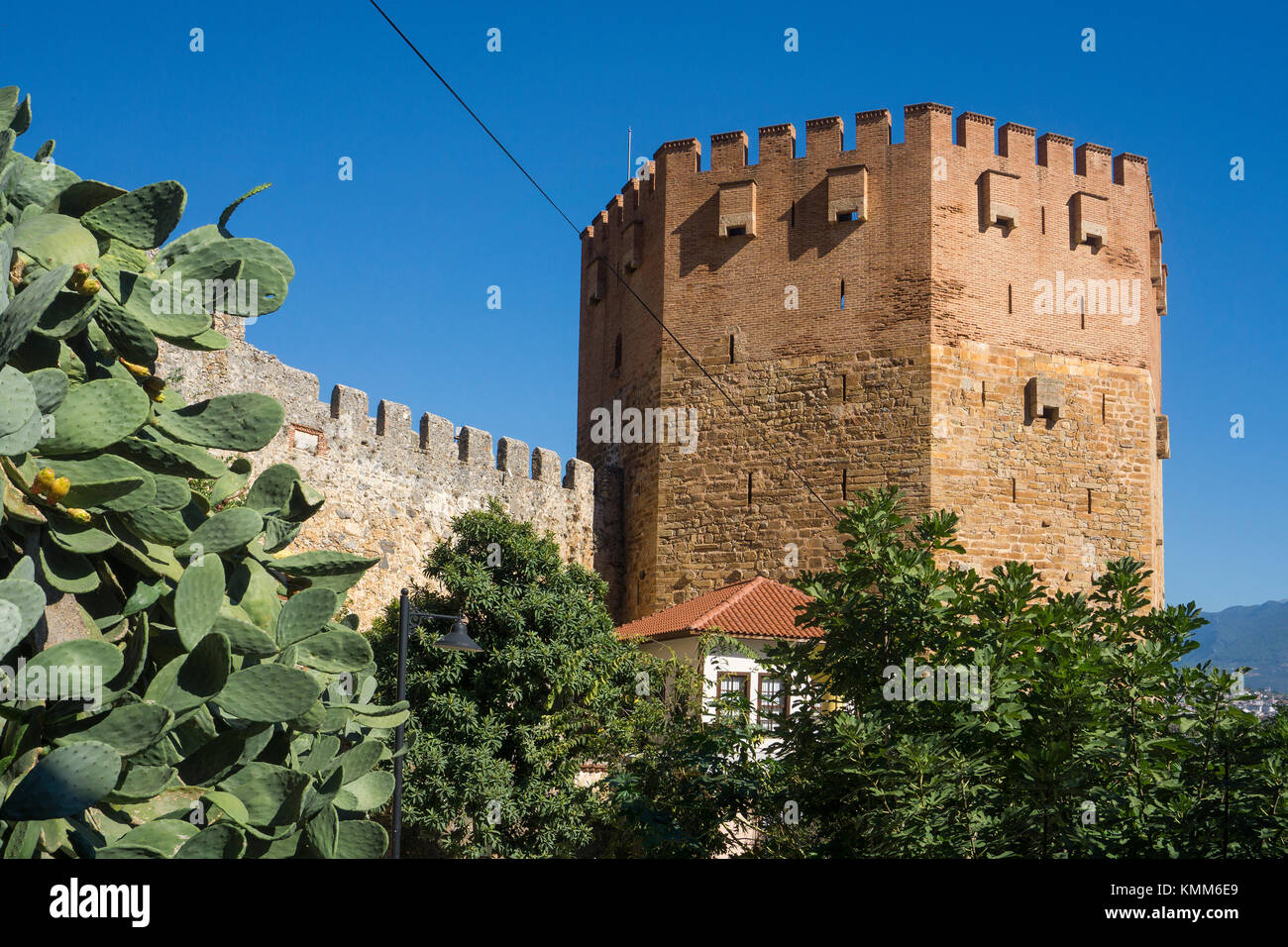La tour rouge (Kizil Kule), monument d'Alanya, Turquie, riviera turque Banque D'Images